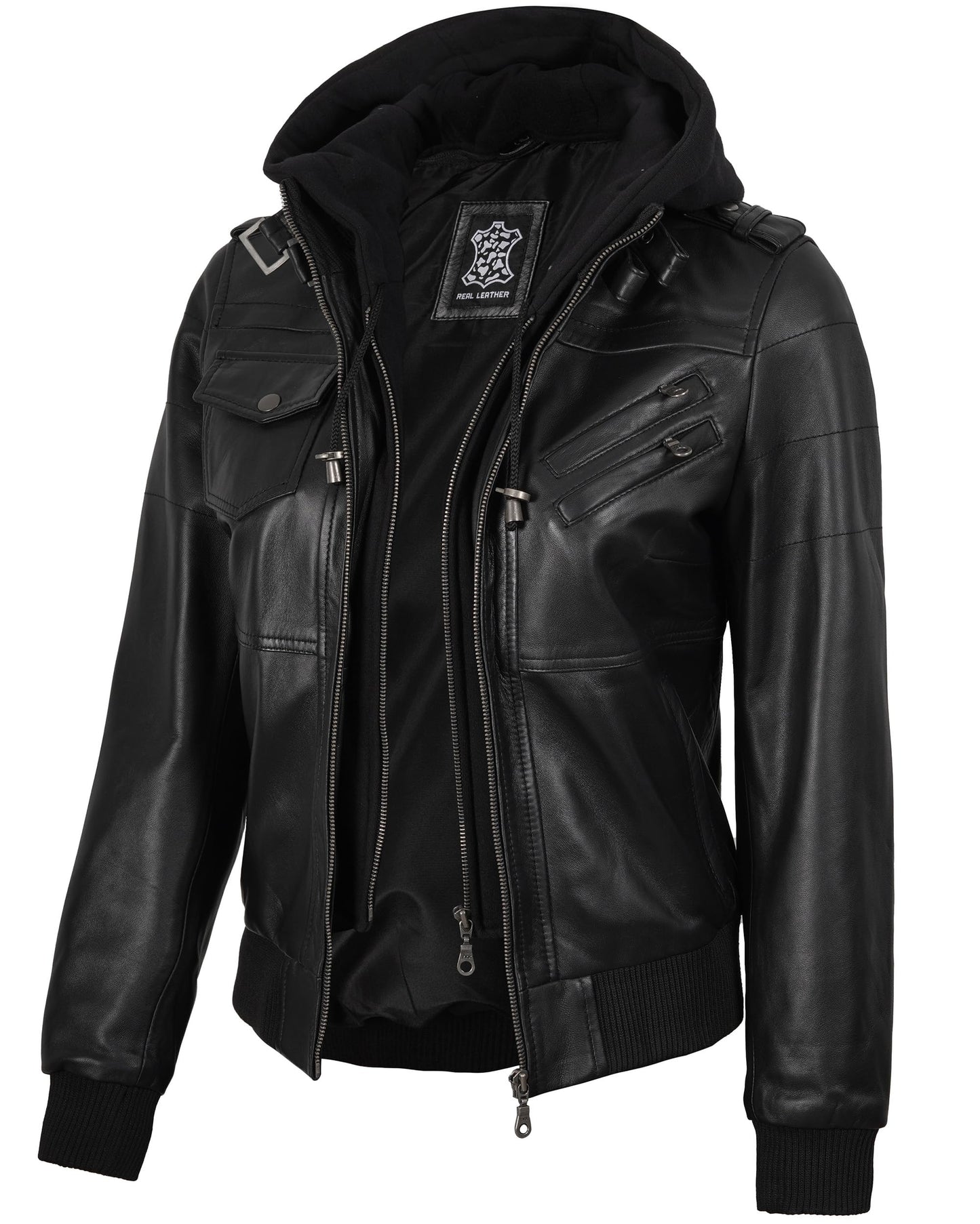 Blingsoul Biker Leather Jacket Women | [1313622] Edinburgh Black, S