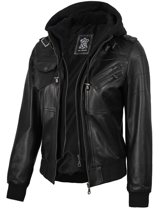 Blingsoul Biker Leather Jacket Women | [1313622] Edinburgh Black, S