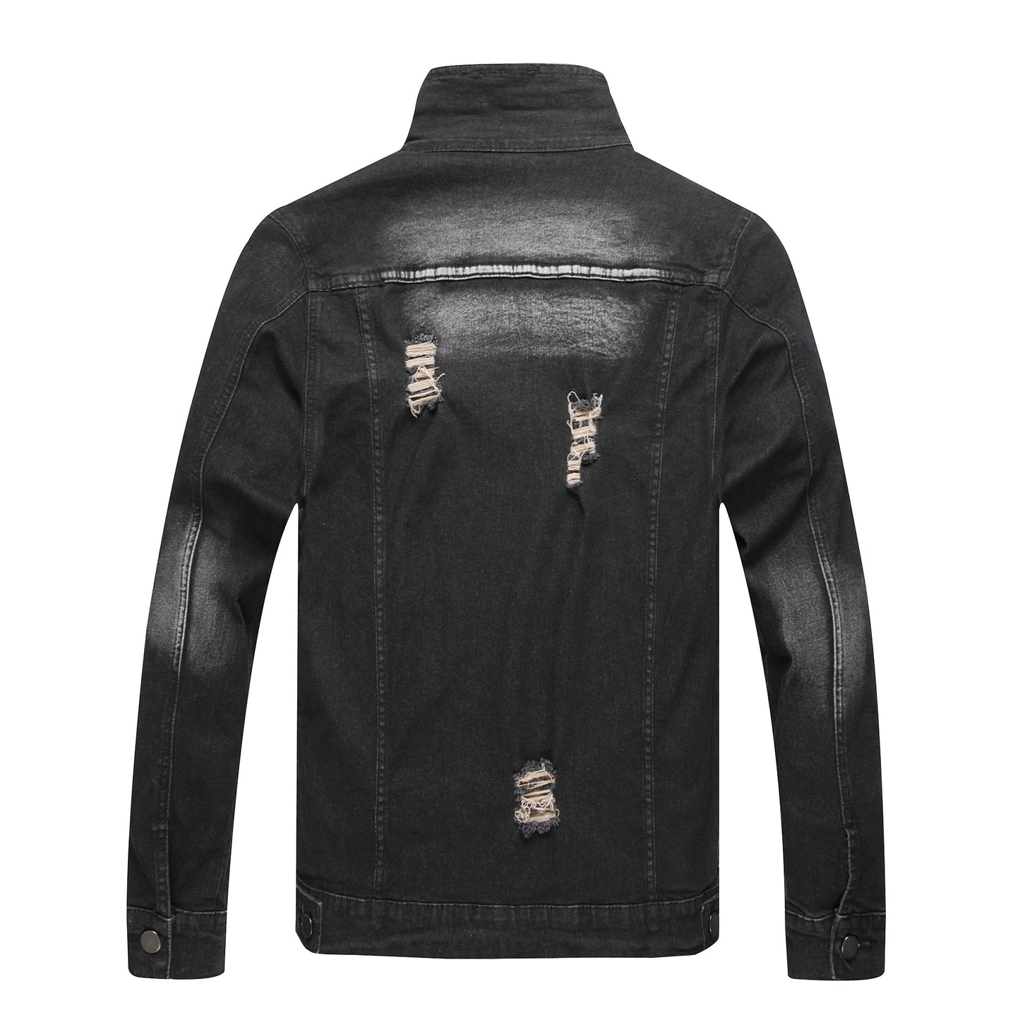 QIMYUM Jean Jacket For Men, Distressed Slim Denim Jacket
