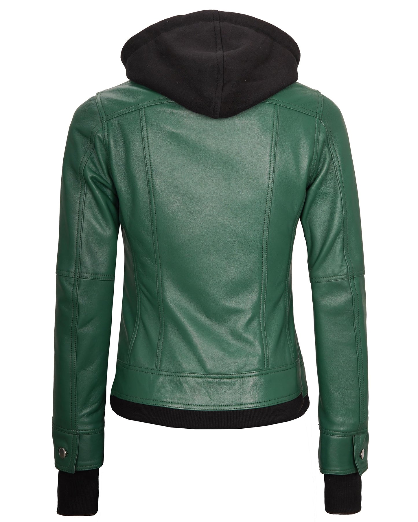 Decrum Leather Motorcycle Jacket Women - Women Leather Jacket | [1323865] Trle Grn, XL