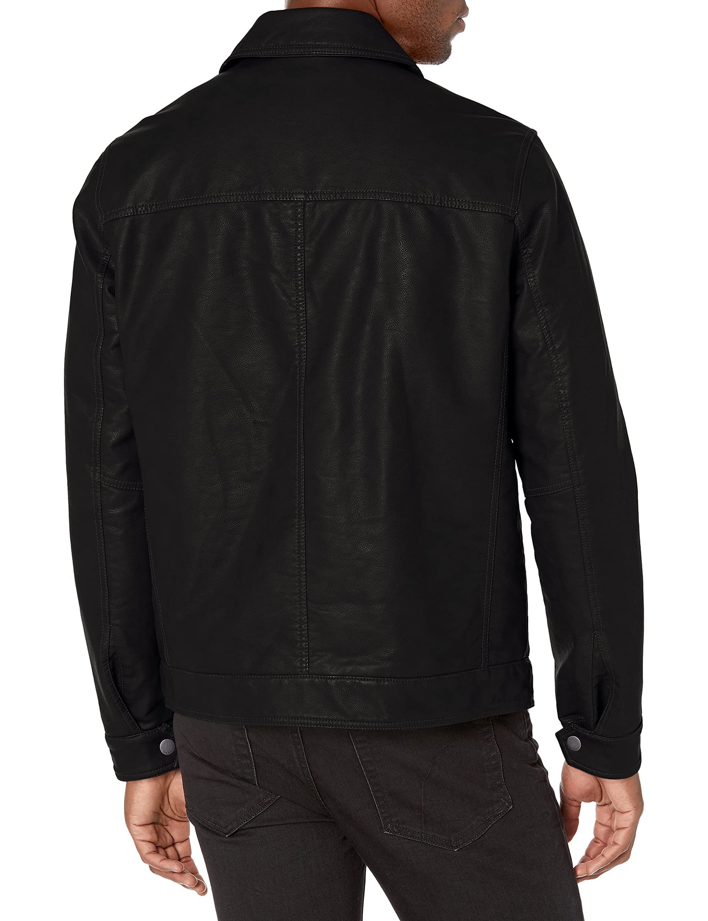 Tommy Hilfiger Men's Classic Faux Leather Jacket, black, Large