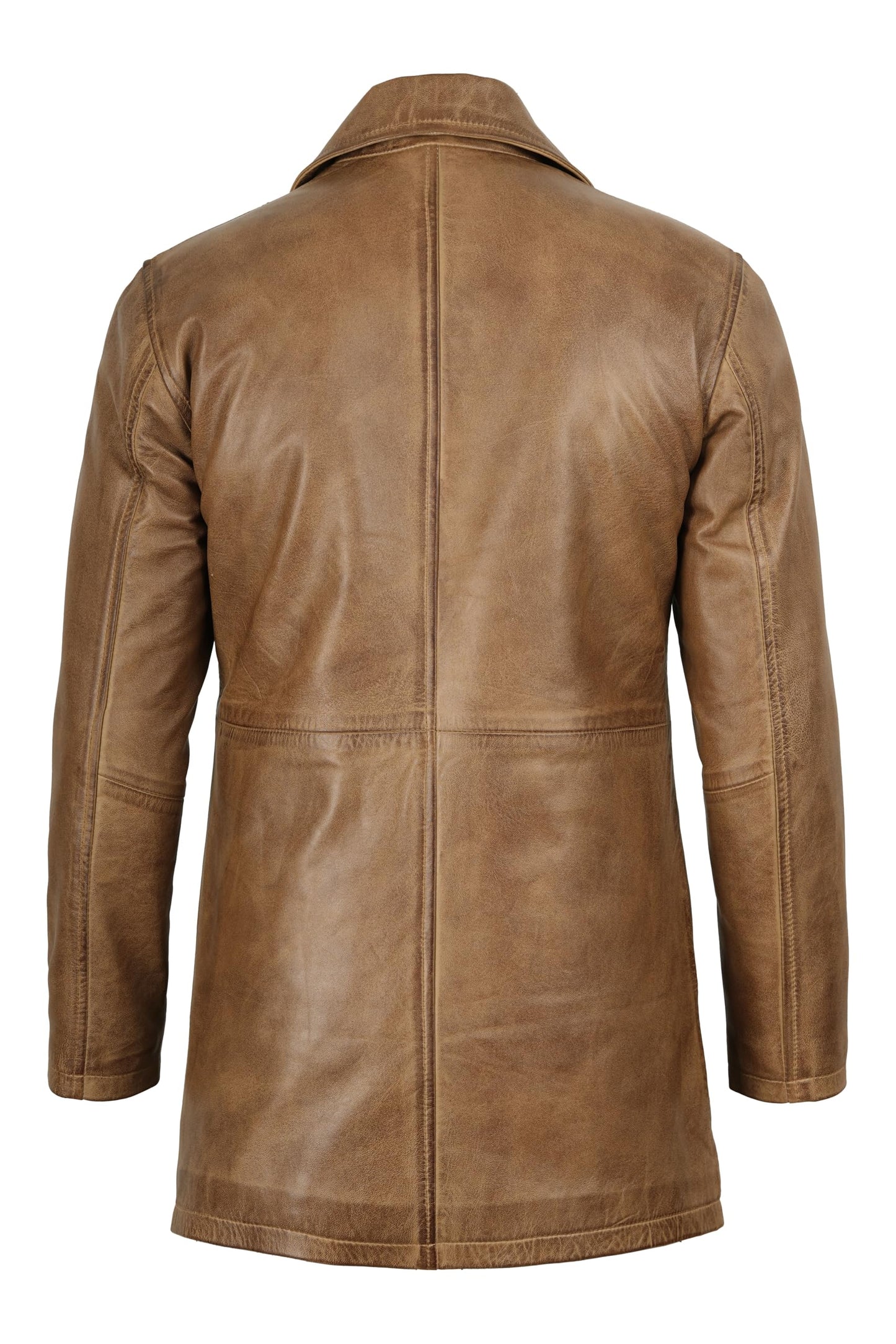 fjackets Distressed Mens Leather Coat - Real Lambskin Warm Leather Men's Coat | [1501484] Suprnatural Distressed Brown Camel, L