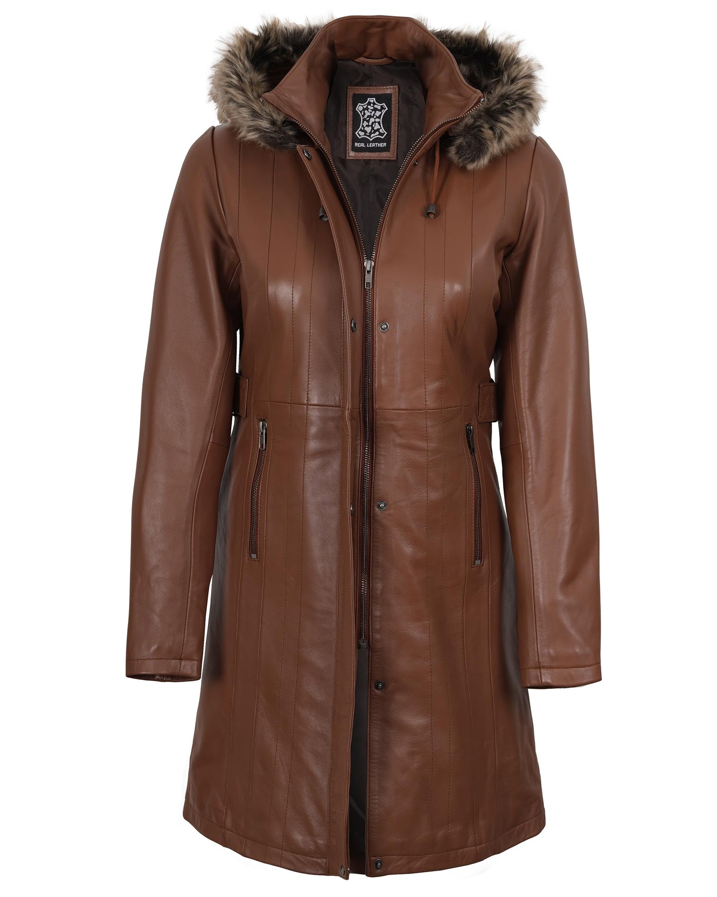 Decrum Disc Parka Jacket Women - Brown Leather Coat | [1309385] Jean, XL