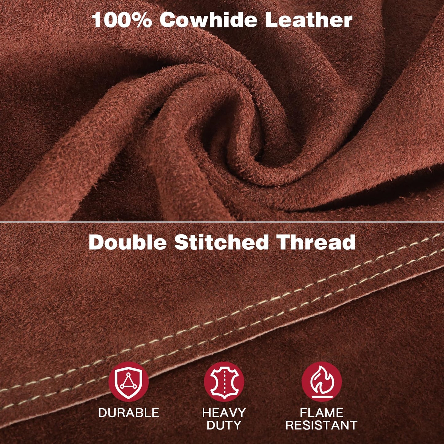 ARCCAPTAIN Leather Welding Jacket, Heavy Duty Welder Jackets with Flame Resistant Split Cowhide Leather, Welding Coat for Men Women