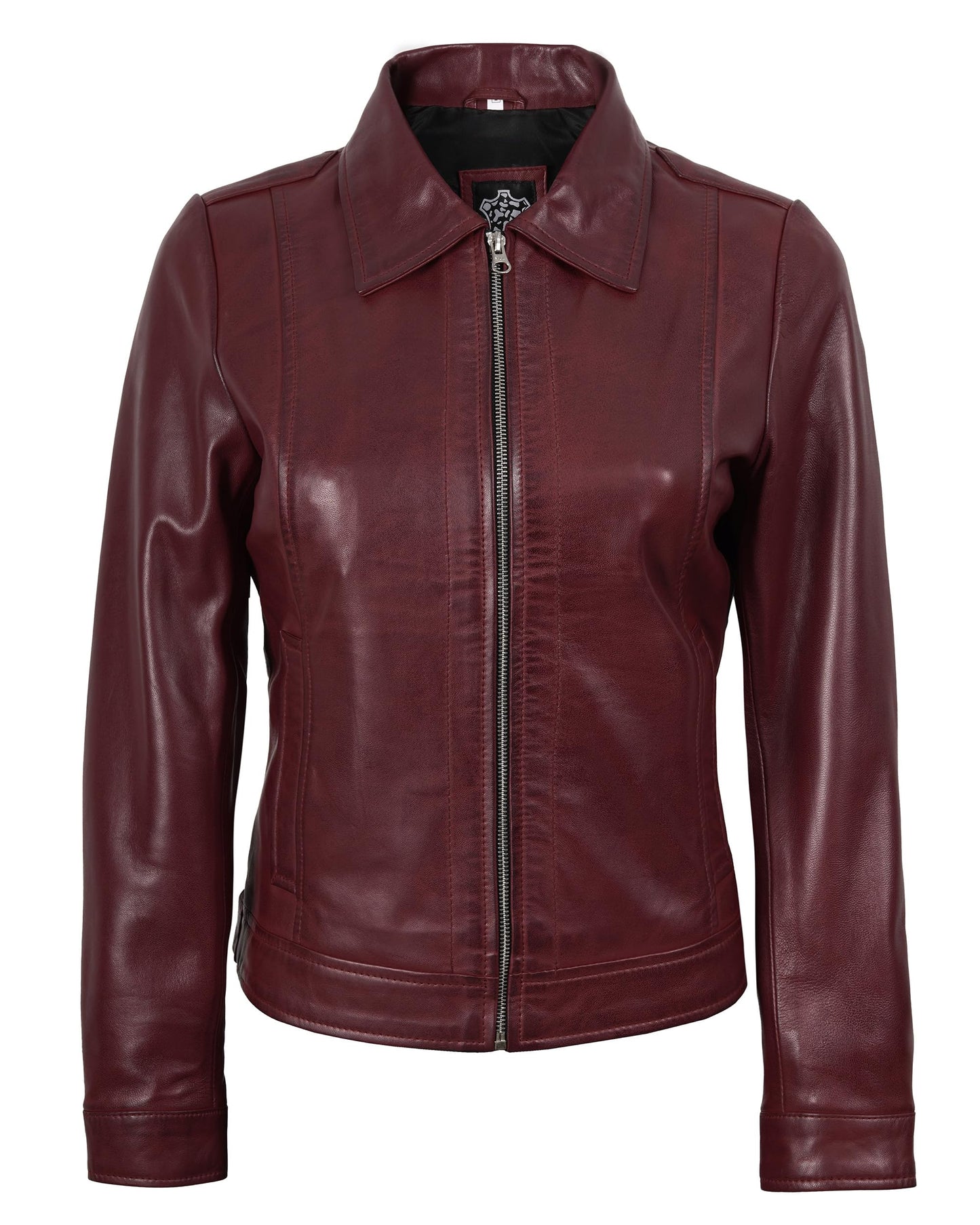 Blingsoul Real Leather Jacket Women- Blue Leather Jacket for Women | [1326893] Jose Maroon, M