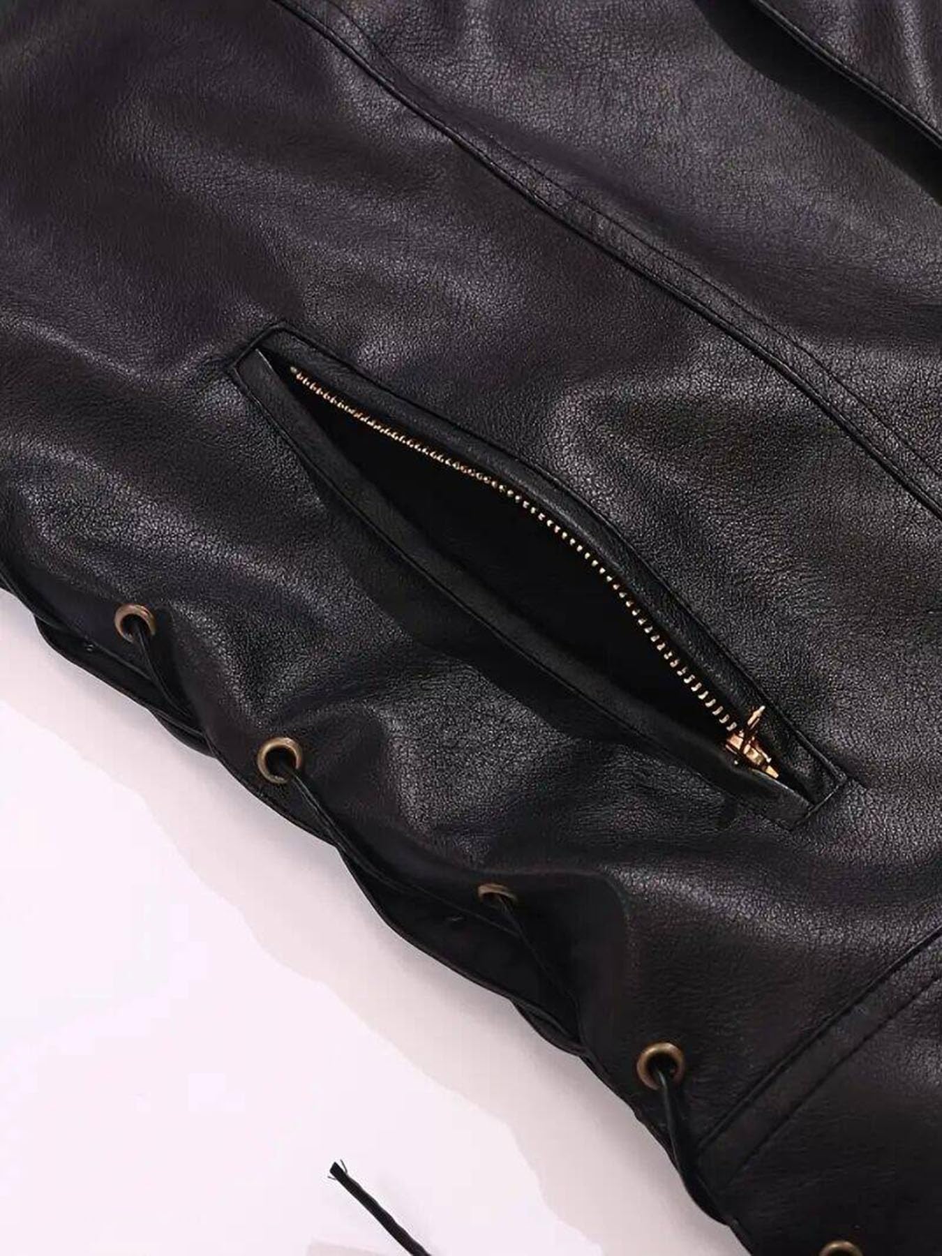 Idopy Men`s Faux Leather Vest Adjustable Lace Up Sides Motorcycle Biker Sleeveless Jacket Waistcoat Black S