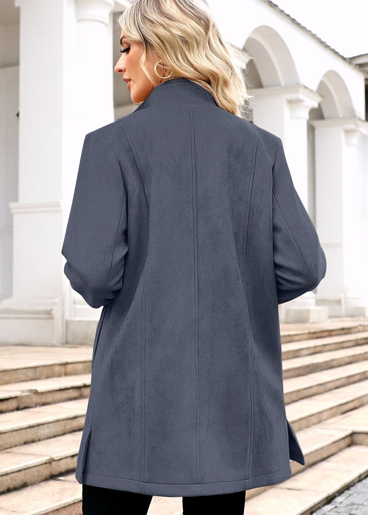 Women's Single Breasted Suede Leather Jacket Coat 2025 Fashion Winter Stand Collar Trench Coats