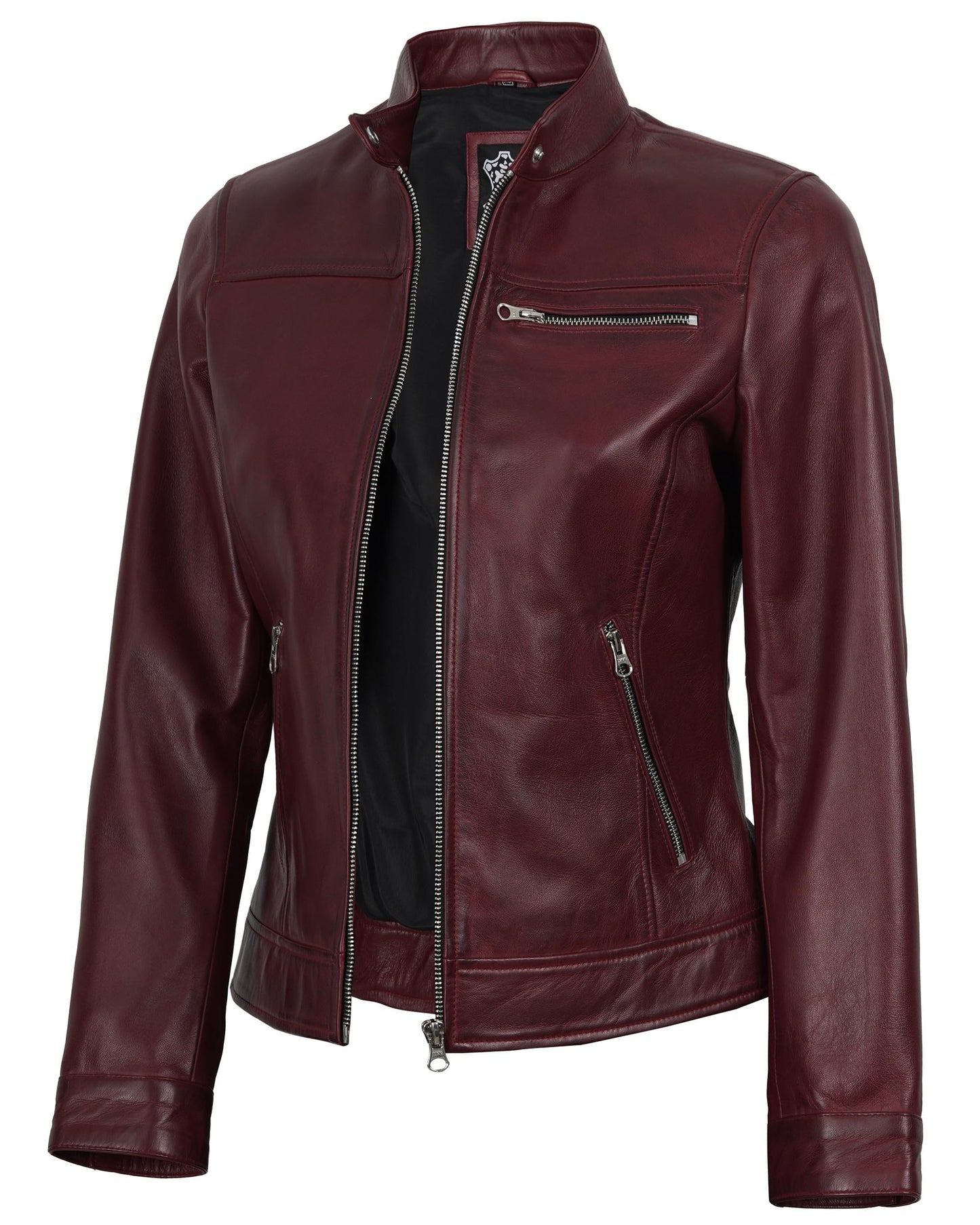 Decrum Real Leather Jacket women - Women Leather Jacket | [1332843] Bickford Maroon, M