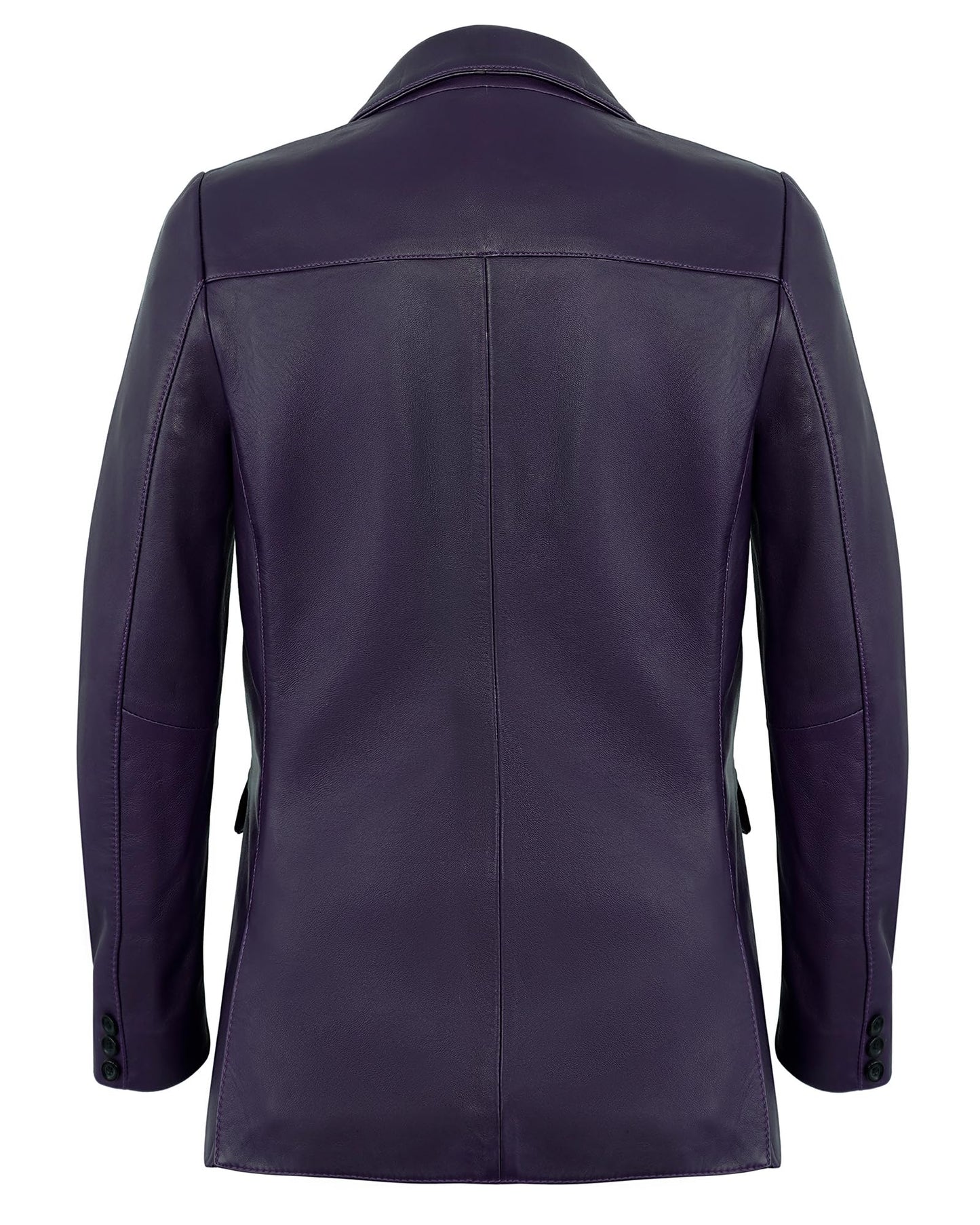 UrbanFocal Trendy Purple Leather Blazer Women - Real Lambskin Classic 2 Button Womens Leather Jacket | [101012603] 2 Button Purple, M
