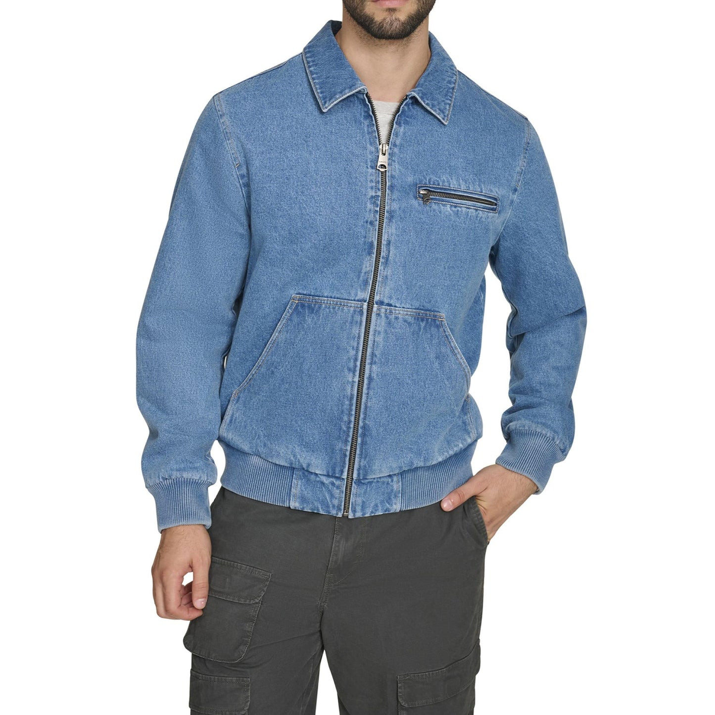 Levi's Men's Western Bomber Jacket, Medium Wash Denim, Medium