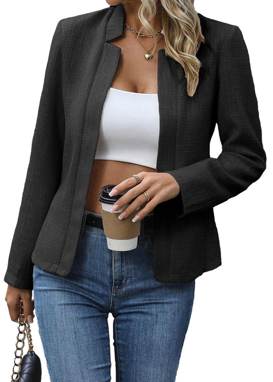 Mina Self Leather Blazer Jackets for Women Black Faux Pleather Winter Clearance Coats Fitted Work Casual Jacket Oversized Fashion Clothes