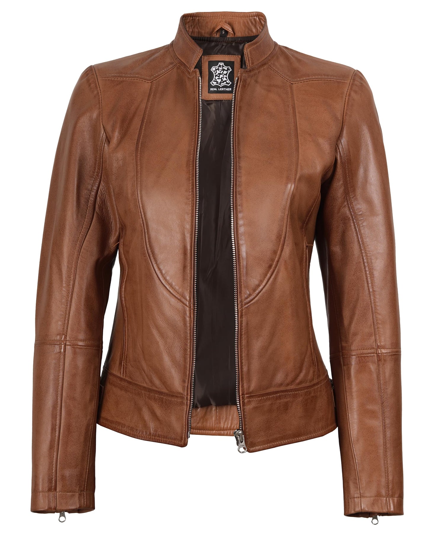Decrum Disc Womens Leather Jacket - Leather Jacket for Women | [1300862] Amy Brown, S
