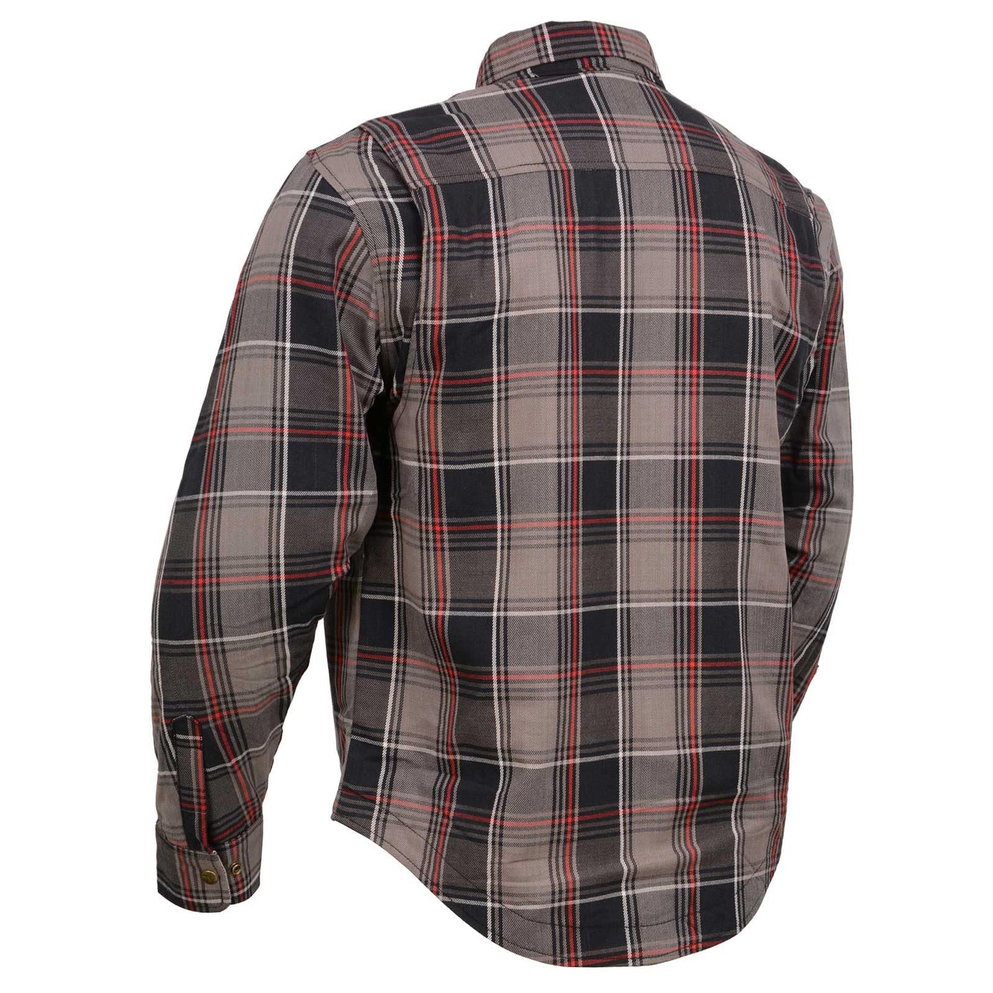 Milwaukee Leather Men's Long Sleeve Armored Flannel Shirt - Large