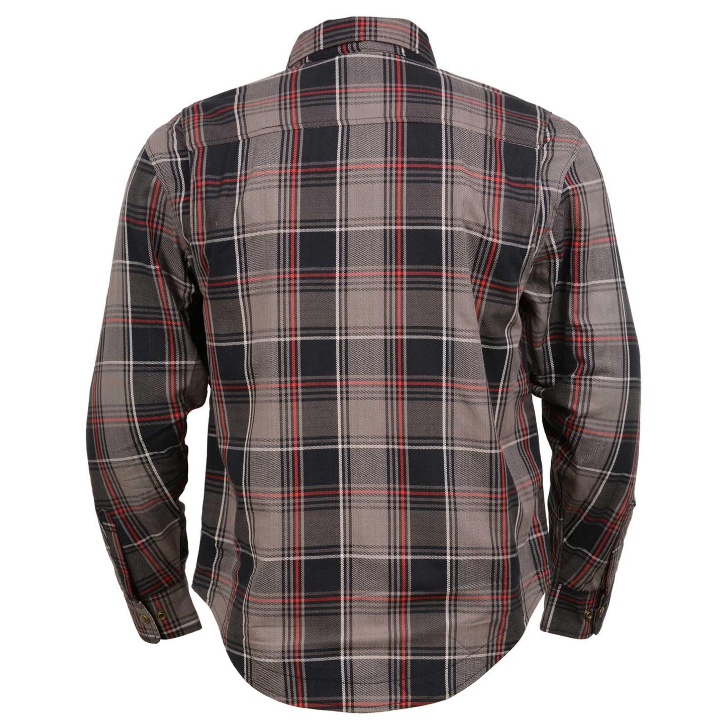 Milwaukee Leather Men's Long Sleeve Armored Flannel Shirt - Large