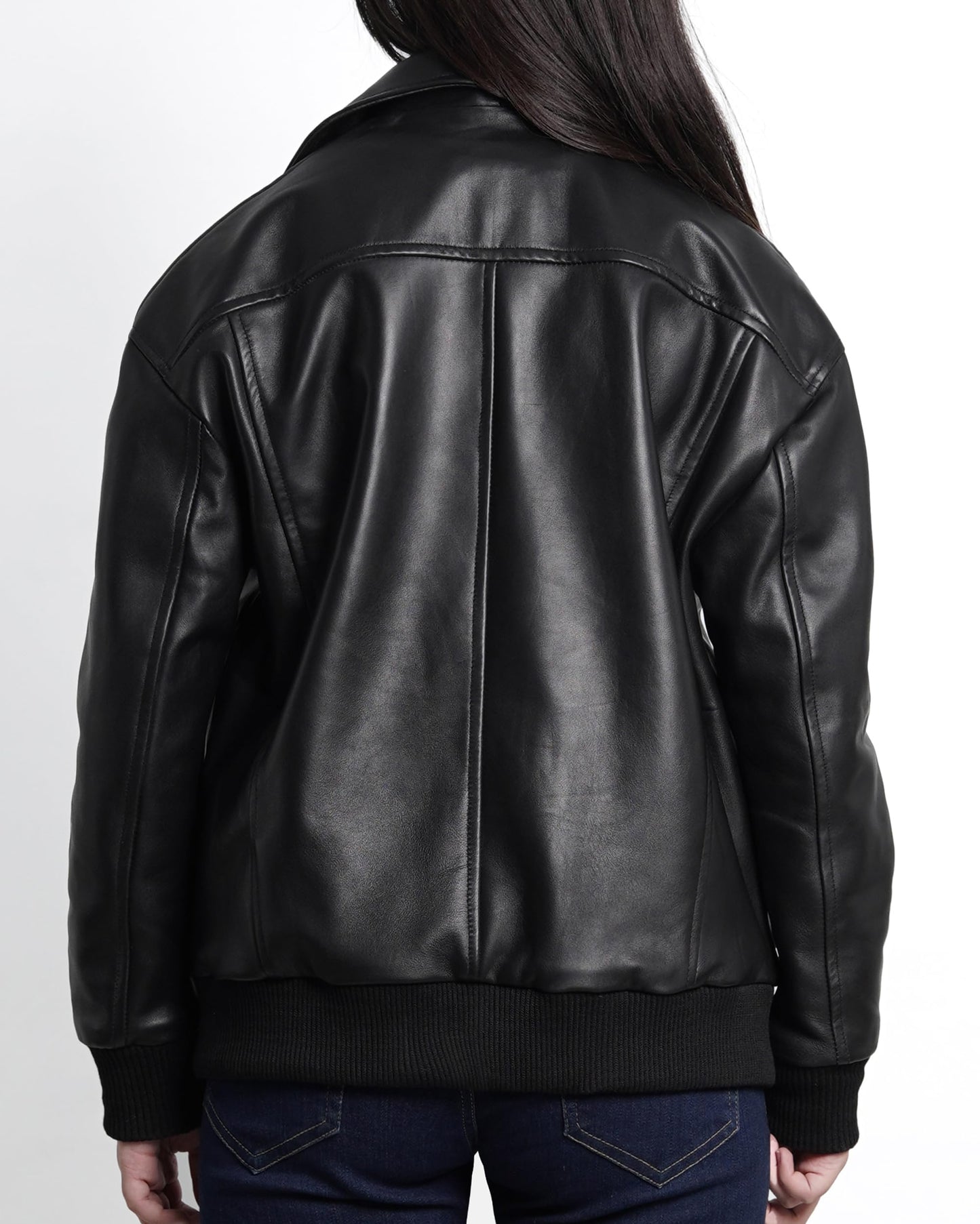 Decrum Disc Women Oversize Jacket - Leather Jacket Women | [1328573] Myrtle Blck, M