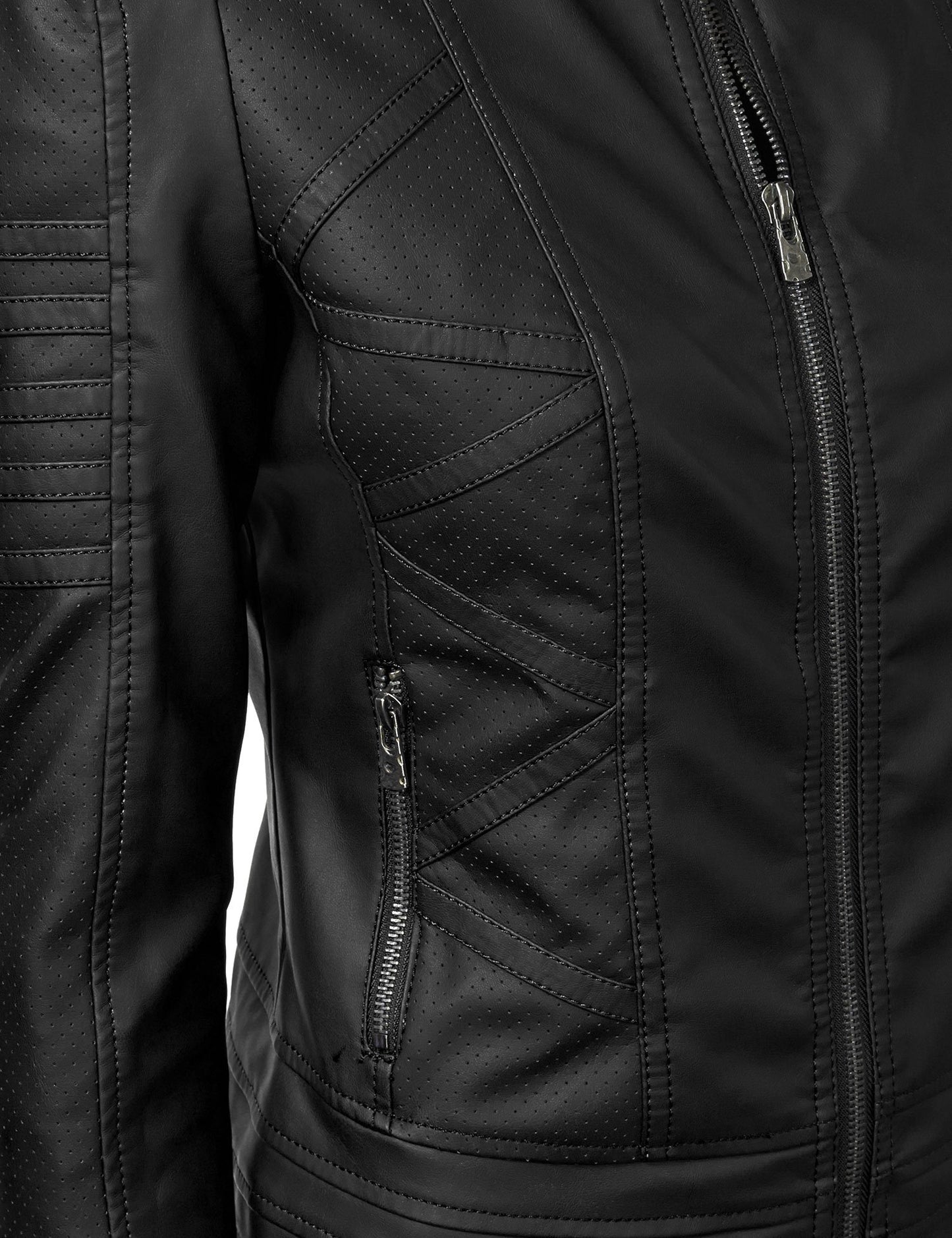 Made By Johnny MBJ WJC746 Womens Vegan Leather Motorcycle Jacket XS Black