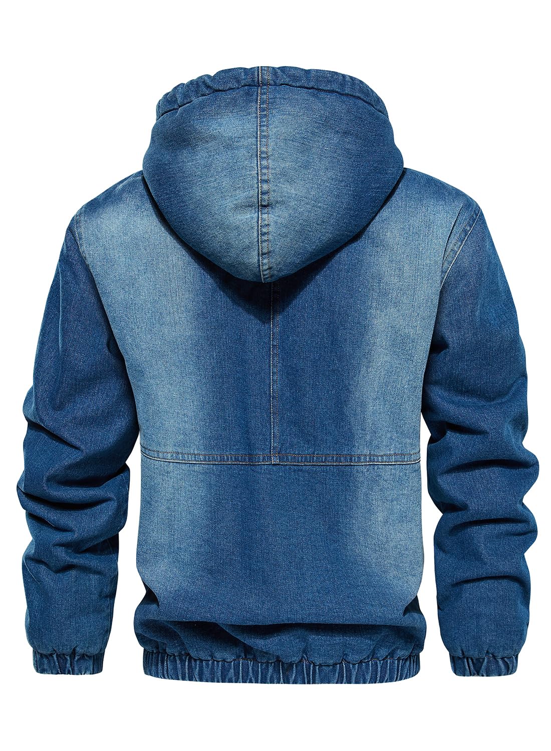 HOOD CREW Men’s Winter Jacket Thick Faux Fleece Lined Coat Fashion Denim Jackets with Hood Blue S