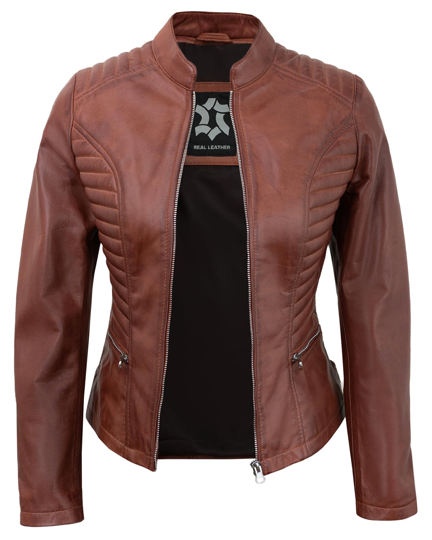 UrbanFocal Lambskin Leather Jackets For Women | [101003302] N185 Cgnc, S