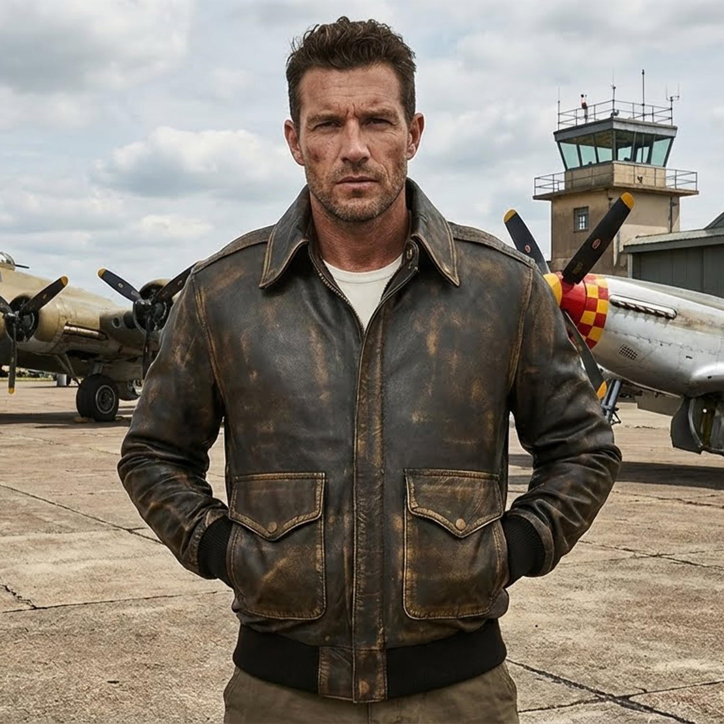 Desired Jackets Mens G-1 Fur Collar US Navy Flight Distressed Brown Aviator Genuine Leather Jacket Flight Pilot Aviator USAAF A2 Jacket (x_l, G1 Distressed Black Without Fur)