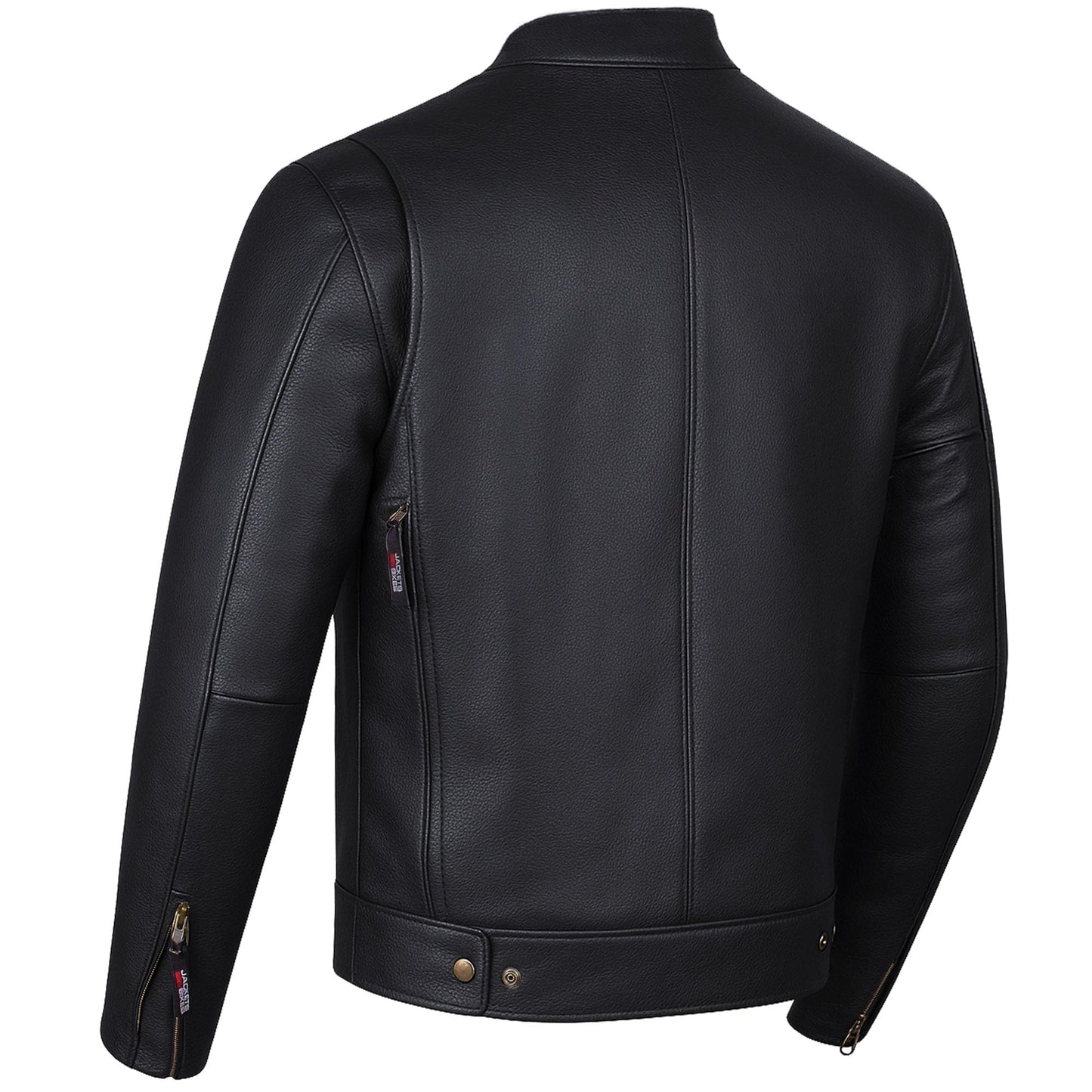 COMMUTER Men's Motorcycle Jacket, Premium Buffalo Leather, CE Armor - Ventilation, Utility Pockets, Cruiser Biker Black L