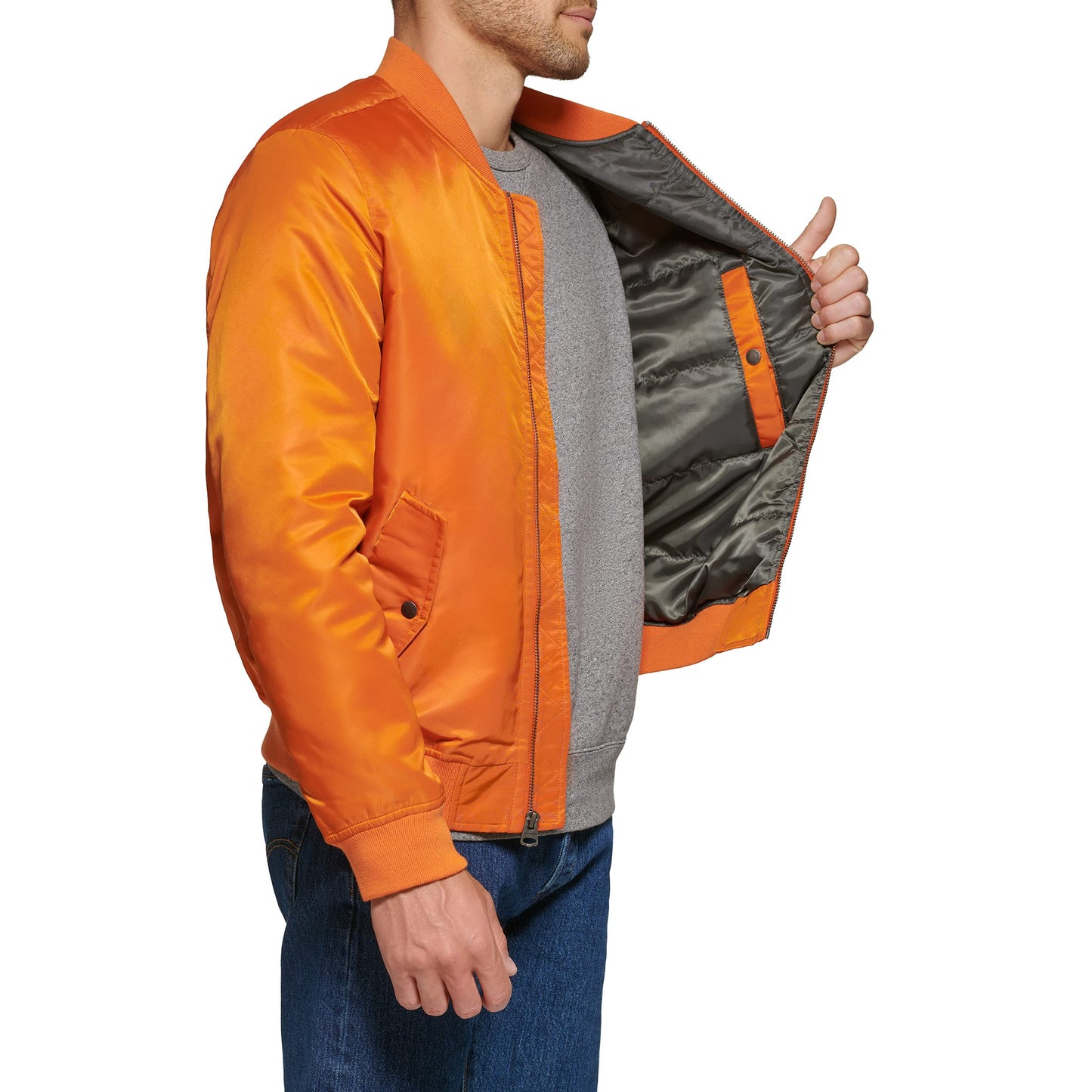 Levi's MA-1 Flight Lightweight Zip-Up Bomber Jacket, Orange Ma-1 Filled, XL
