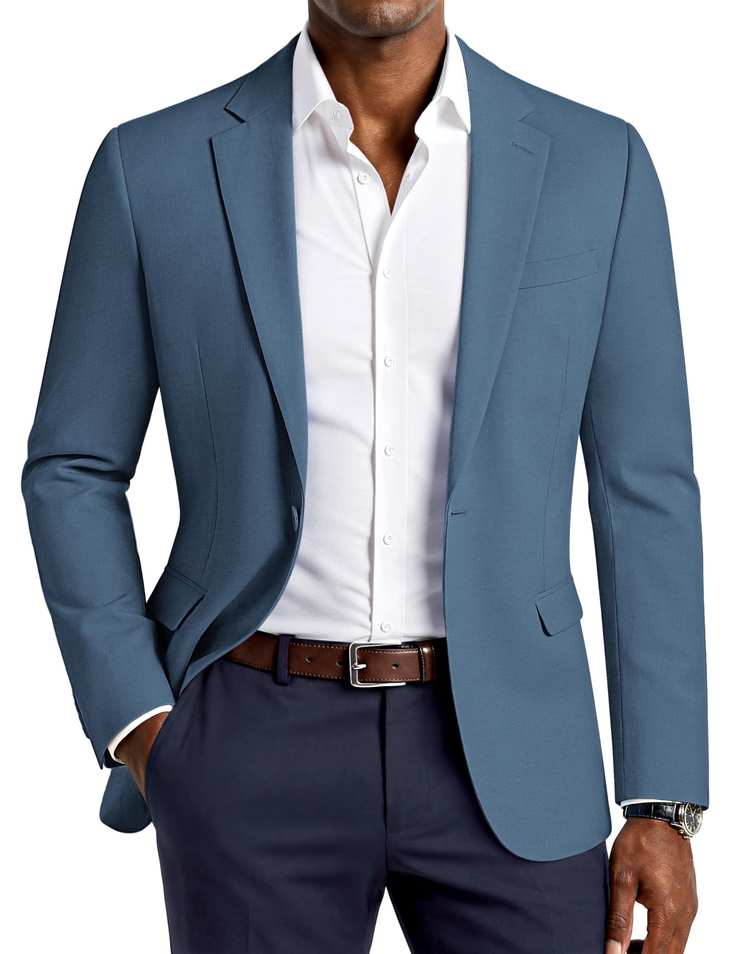 PJ PAUL JONES Casual Sport Coat for Men Stylish Regular Fit Sport Jacket Summer Blazers Denim Blue