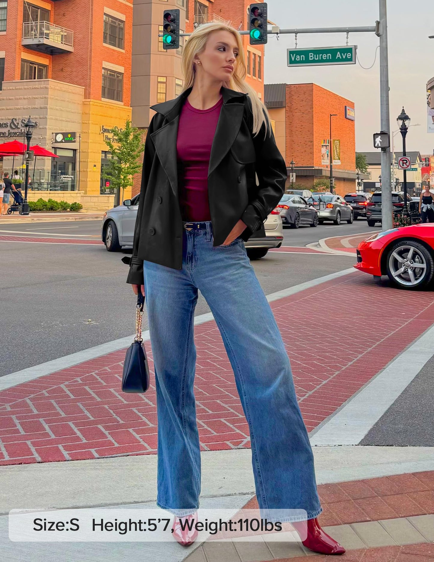 ZESICA Women's Faux Leather Jackets Oversized Fall Fashion Button Motorcycle Coats Outwear 2026 Winter Outfits Clothes,Black,X-Large