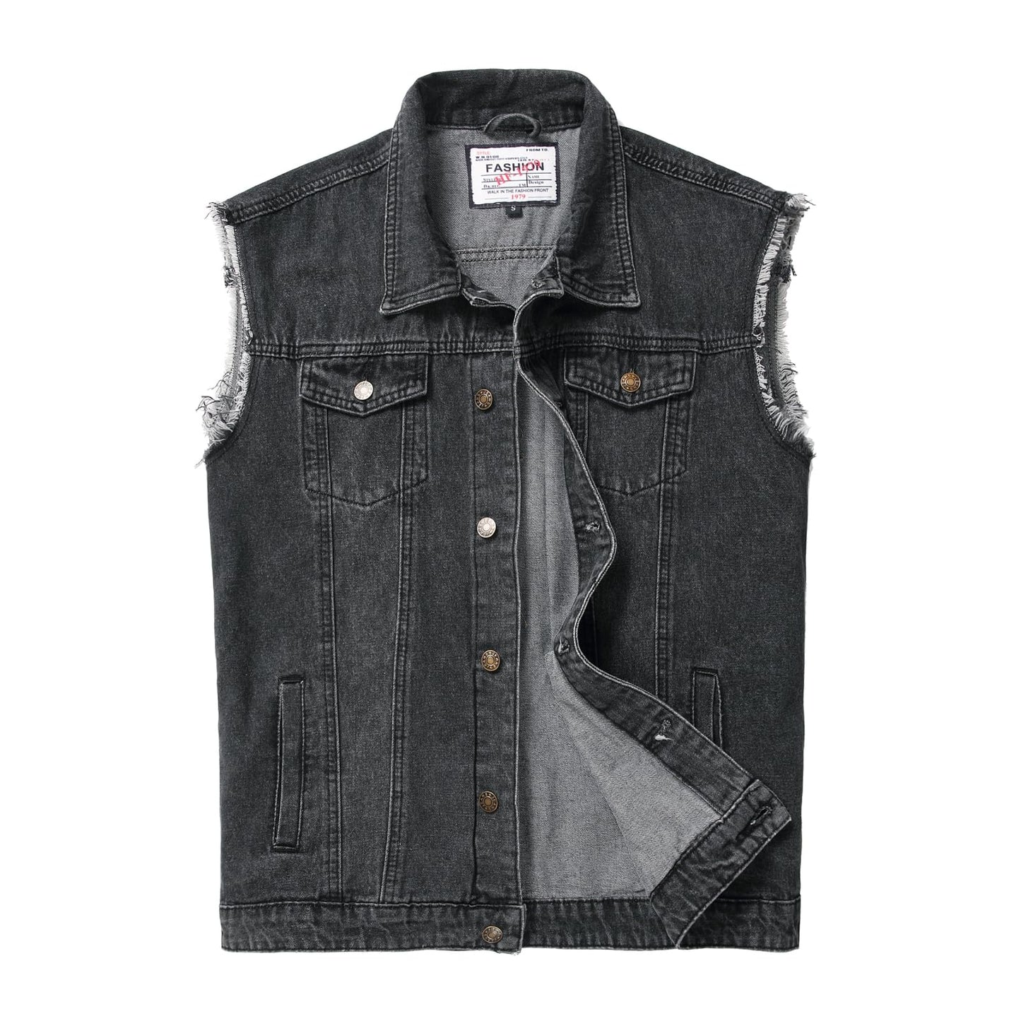 Ginsiom Men's Denim Vest,Sleeveless Jean Jacket Ripped Stretchy Distressed Battle Vest for Men Sleeve Less Outerwear(938Grey,M)