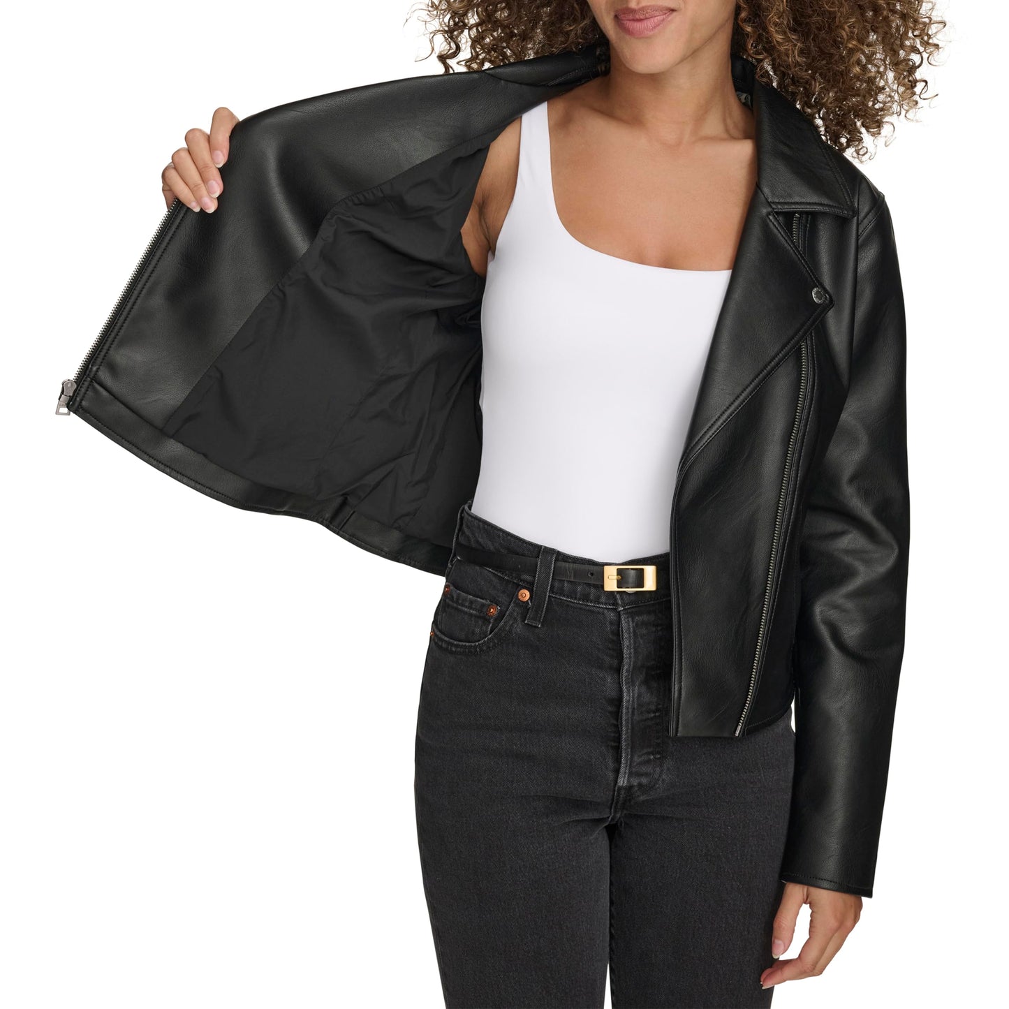 Levi's Women's Moto Jacket With Welt Pockets, Black, Medium