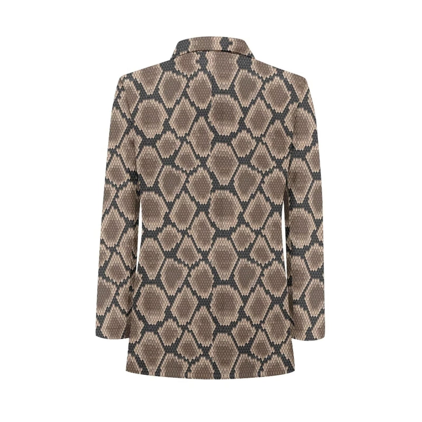 Sprowallow Snake Skin Print Men Blazer Casual Sports Coat Notched Lapel Fit One Button Jacket Suit with 2 Pockets