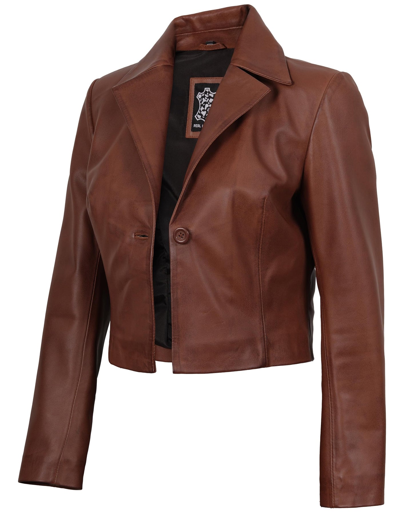 Decrum Asymmetrical Cognac Leather Jacket Women - Chaqueta De Cuero Para Mujer | [1330992] Oceana Cognac, S