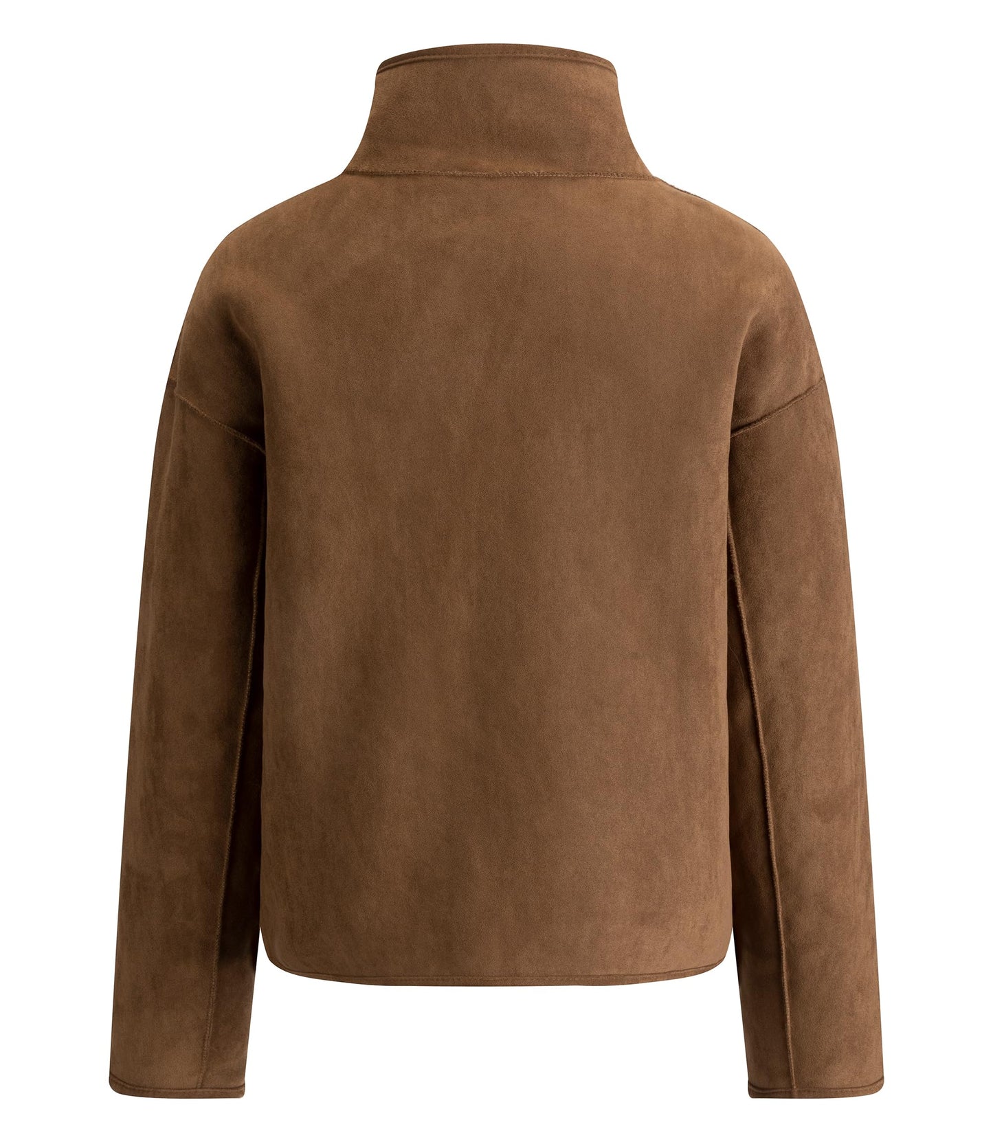 FLAVOR Womens Reversible Shearling Faux Leather Jacket Winter Casual Stand Collar Faux Fur Coats (Dark Brown, M)