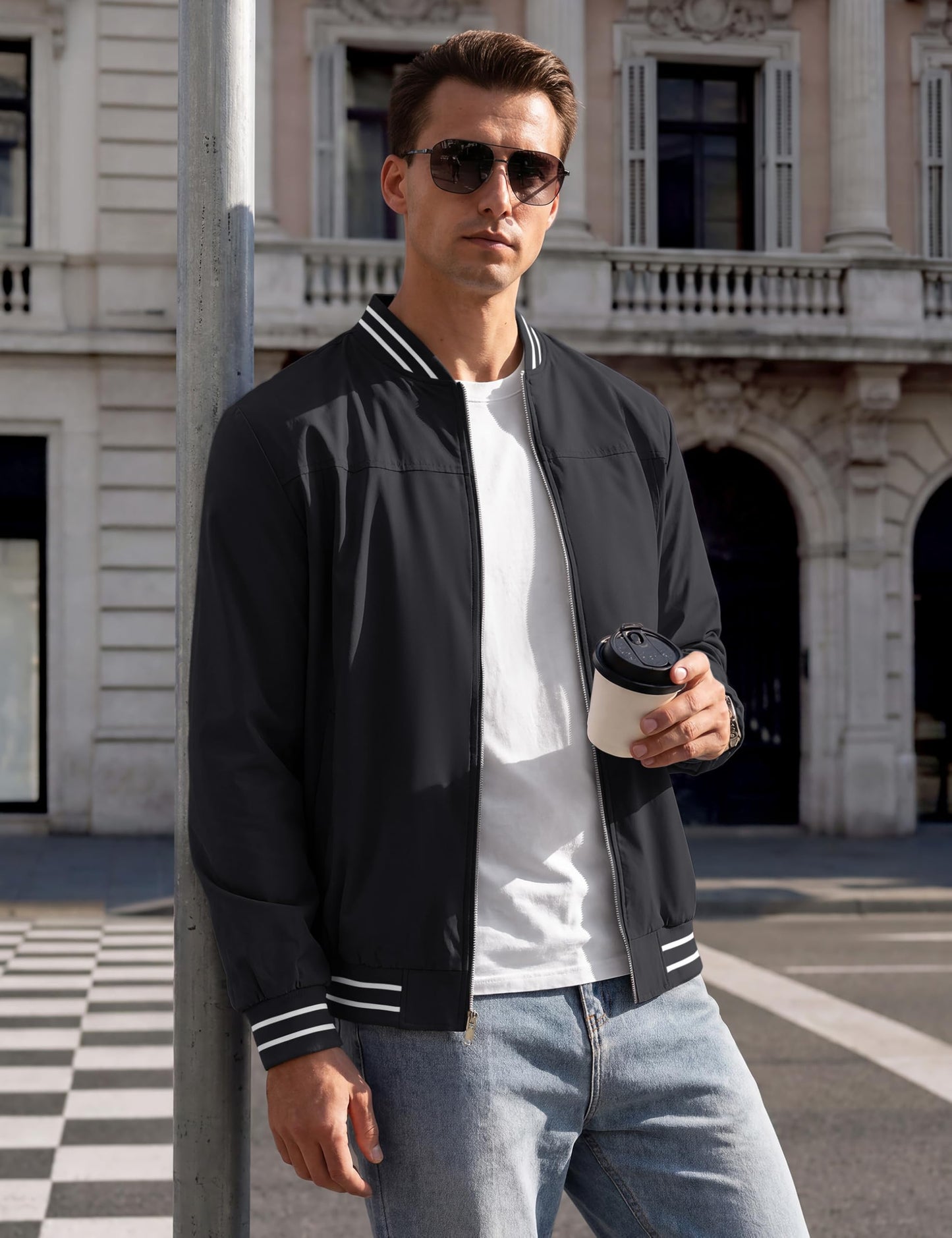 TACVASEN Mens Lightweight Coat Bomber Jacket Casual Spring Fall Outdoor