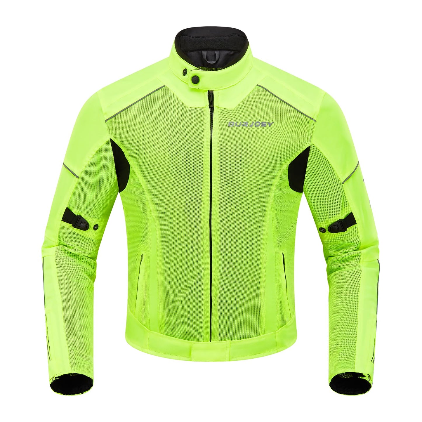 Burjosy Mesh Motorcycle Jacket for Men, Summer Motorbike Biker Jacket, Reflective Lightweight Breathable Riding Jacket Protective Gear Armored