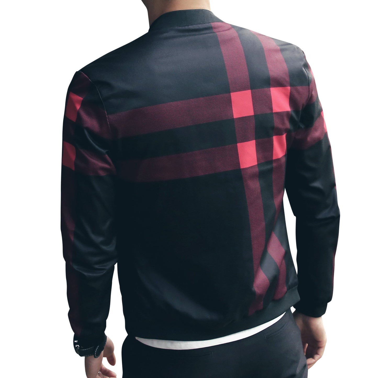 LOGEEYAR Men's Bomber Jacket Casual Lightweight Jacket Color Block Windbreaker Coat with Pocket