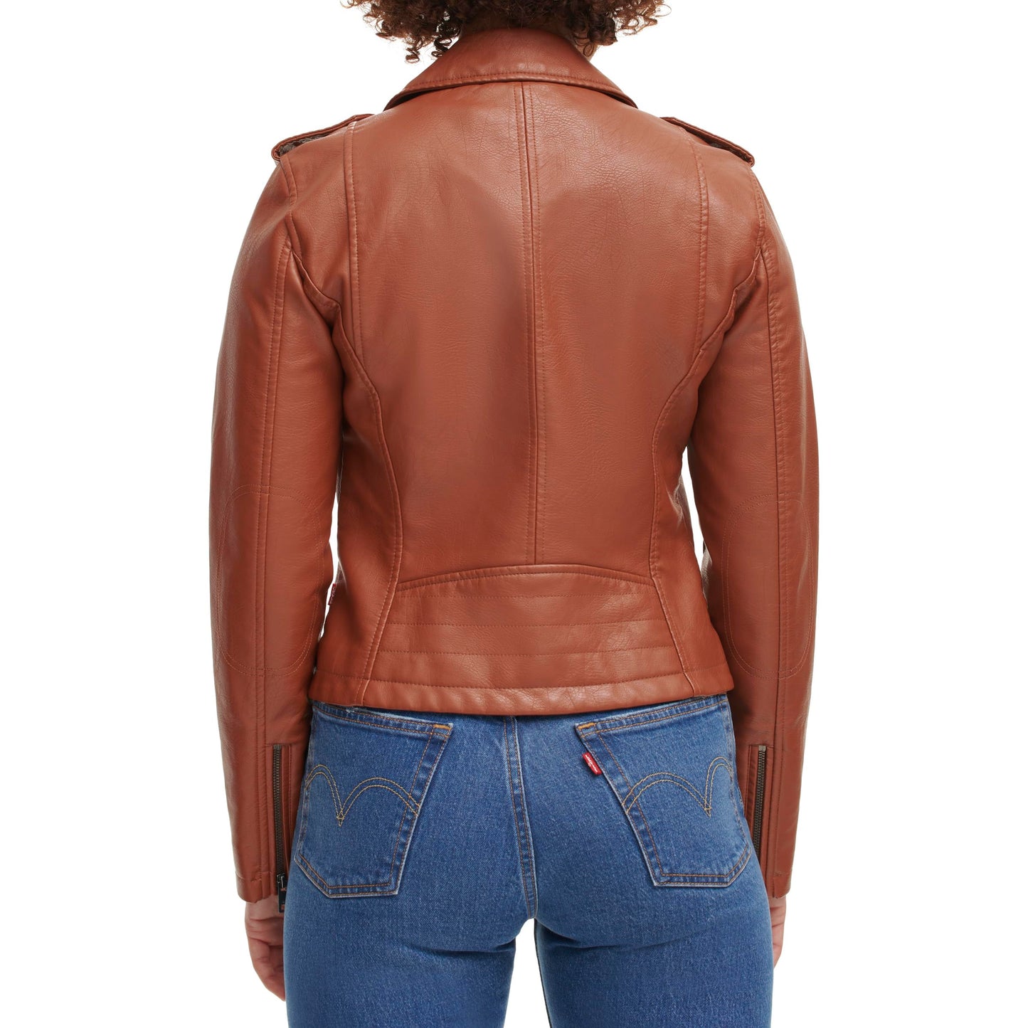 Levi's Women's Faux Leather Jacket, Camel Brown, X-Small
