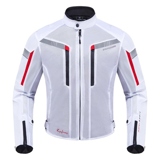 Zyxformis Motorcycle Jacket for Men, CE Armored Mesh Motorbike Jacket for Summer, Breathable Protective Gear for Motorcycling