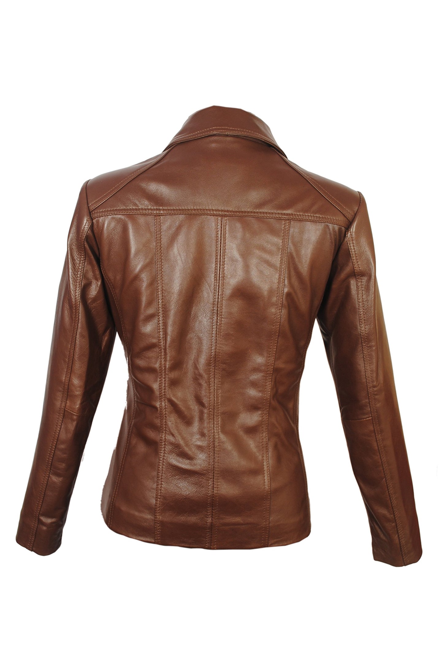 SID Women's Lambskin Leather Short Peacoat Jacket X-Small Bold Brown