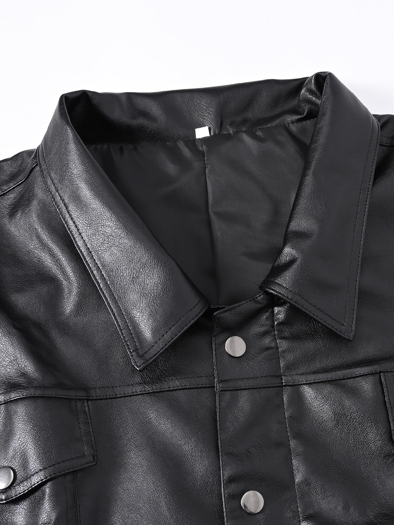DSDZ Men's Zipper PU Faux Leather Sleeveless Waistcoat Motorcycle Biker Vest Jacket Black S