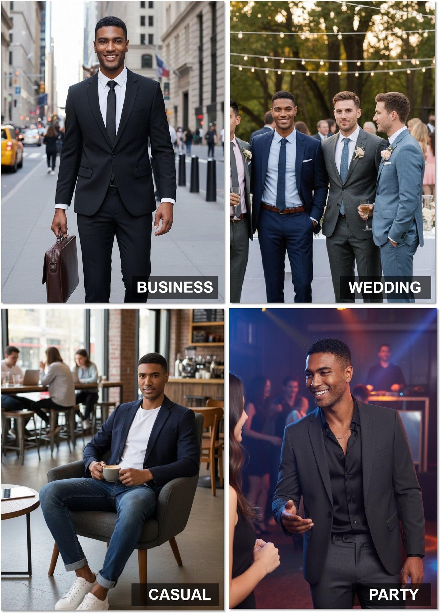 Men's Causal Blazer Suit Jacket Lightweight Spoart Coats for Men One Button Mens Business Blazer Jackets Black