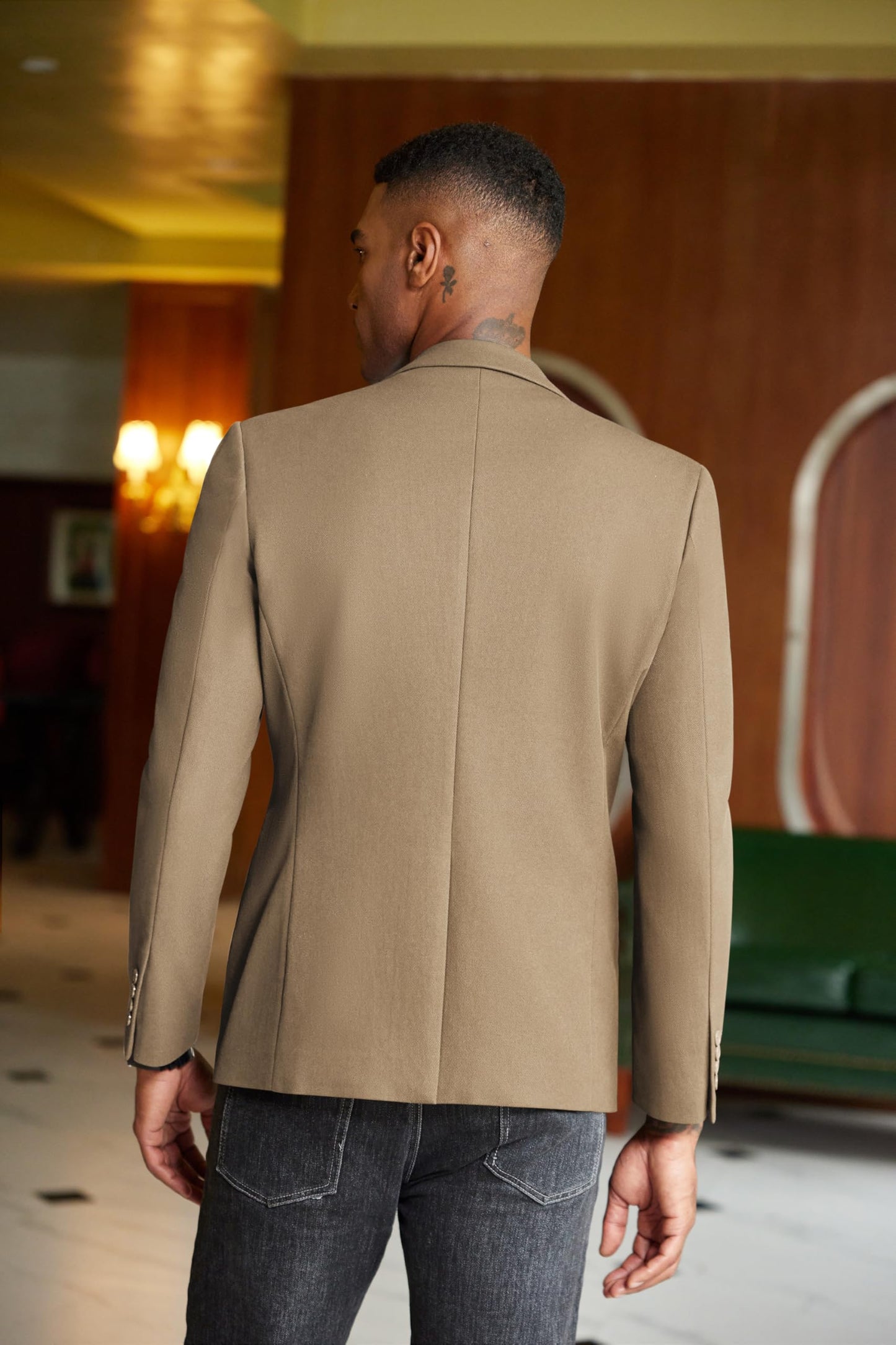 COOFANDY Men’s Casual Blazer Jacket Slim Fit Sport Coat Fashion Suit Blazer Khaki, M