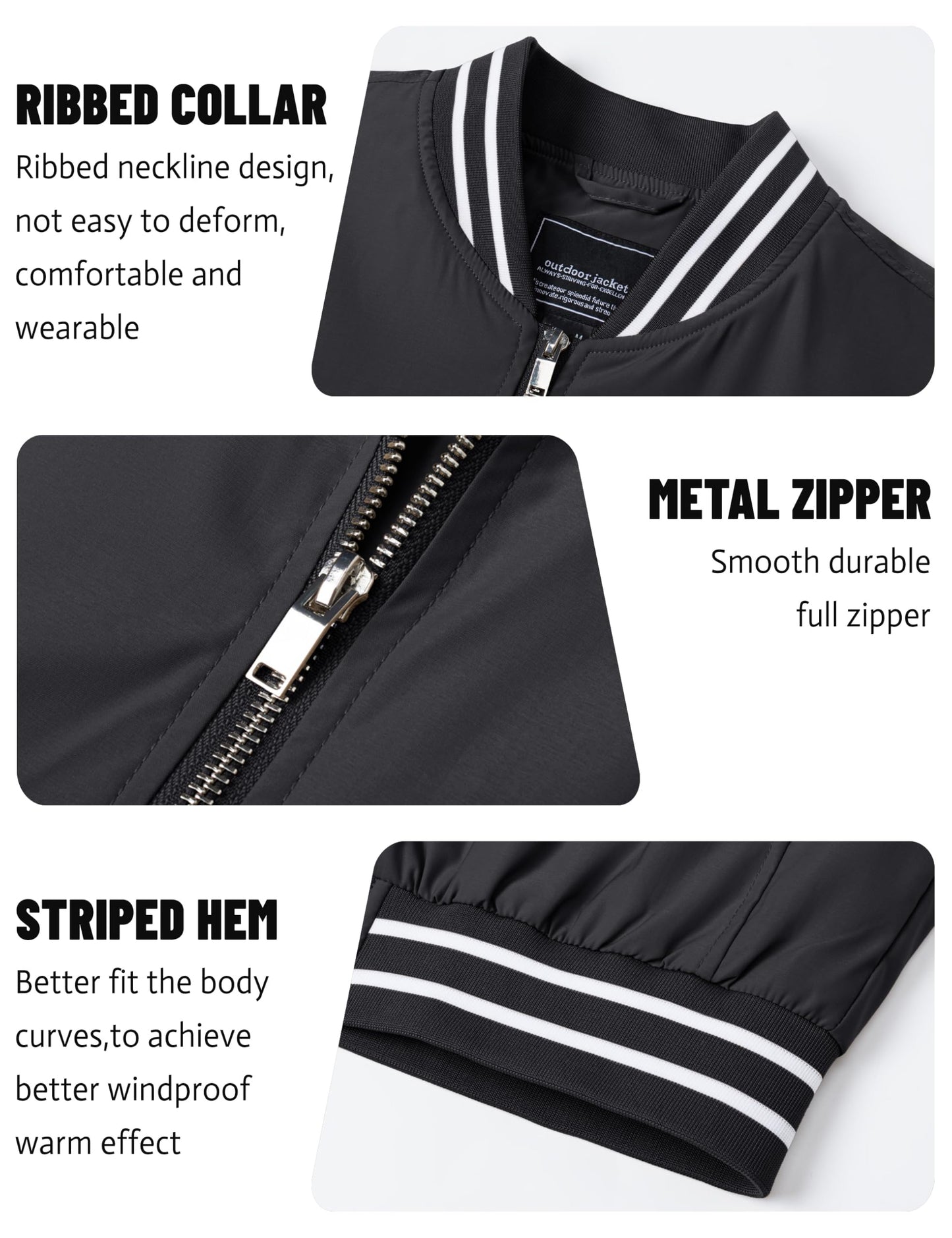 TACVASEN Mens Lightweight Coat Bomber Jacket Casual Spring Fall Outdoor