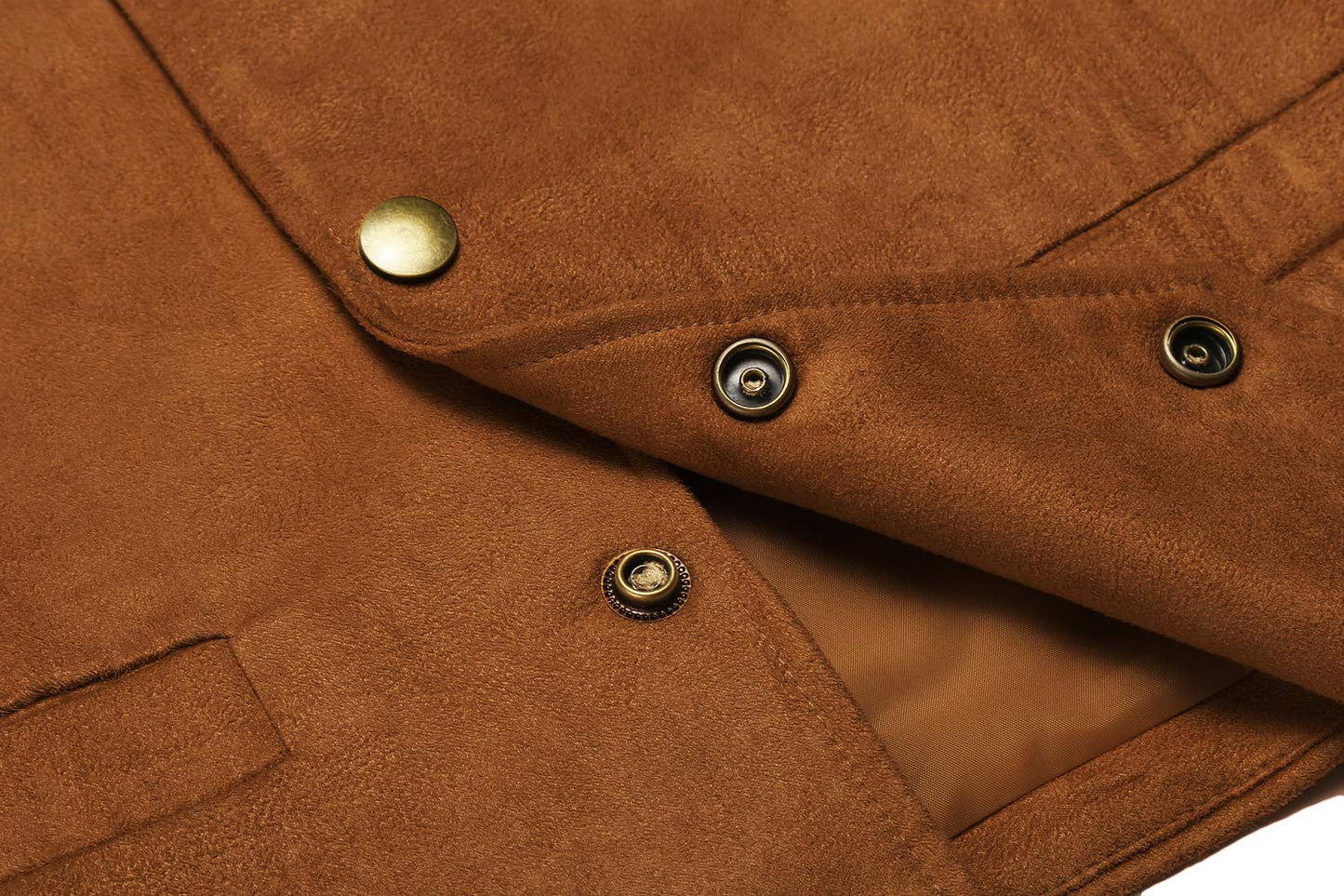 COOFANDY Men's Suede Leather Vest Casual Western Vest Jacket Slim Fit Cowboy Waistcoat (Medium, TypeA-Brown)