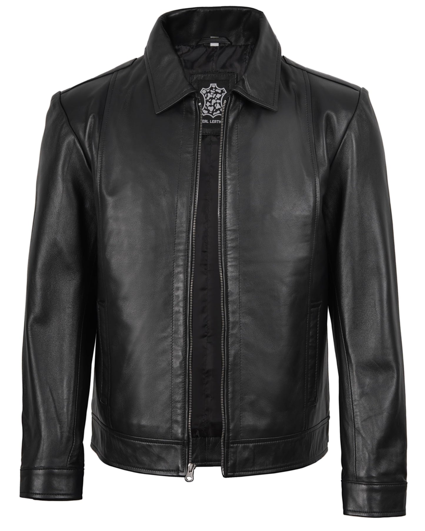 Decrum Black Leather Jacket For Men - Lambskin Vintage Leather Jackets | [1103535] Jose Black, XL