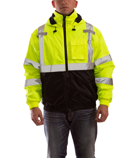 TINGLEY Rubber J26112 Bomber II Jacket, Large, Fluorescent Yellow-green, (633567)