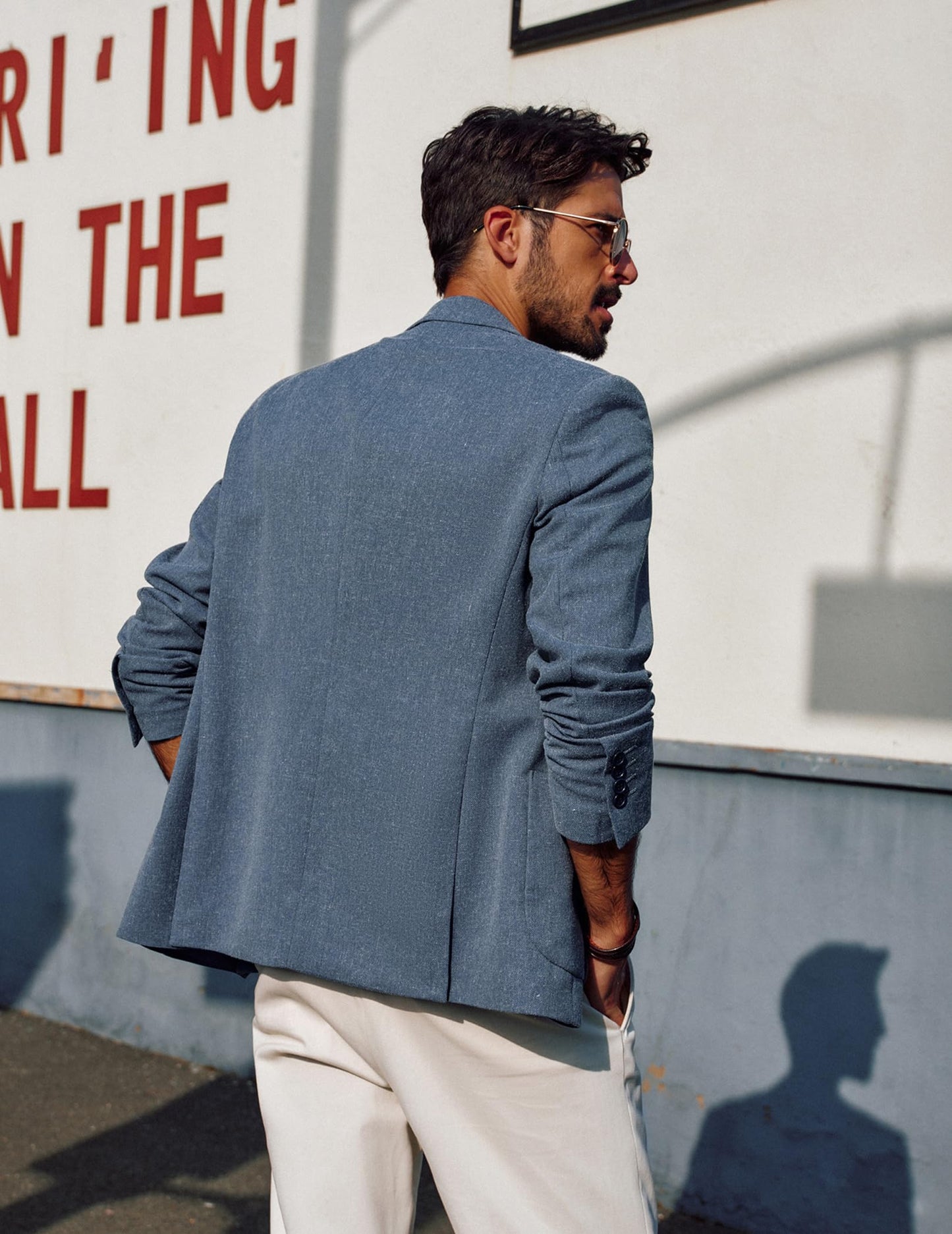 Mens Sport Coat Blazer Lightweight 1 Button Slim Fit Business Suit Jacket for Wedding Denim Blue