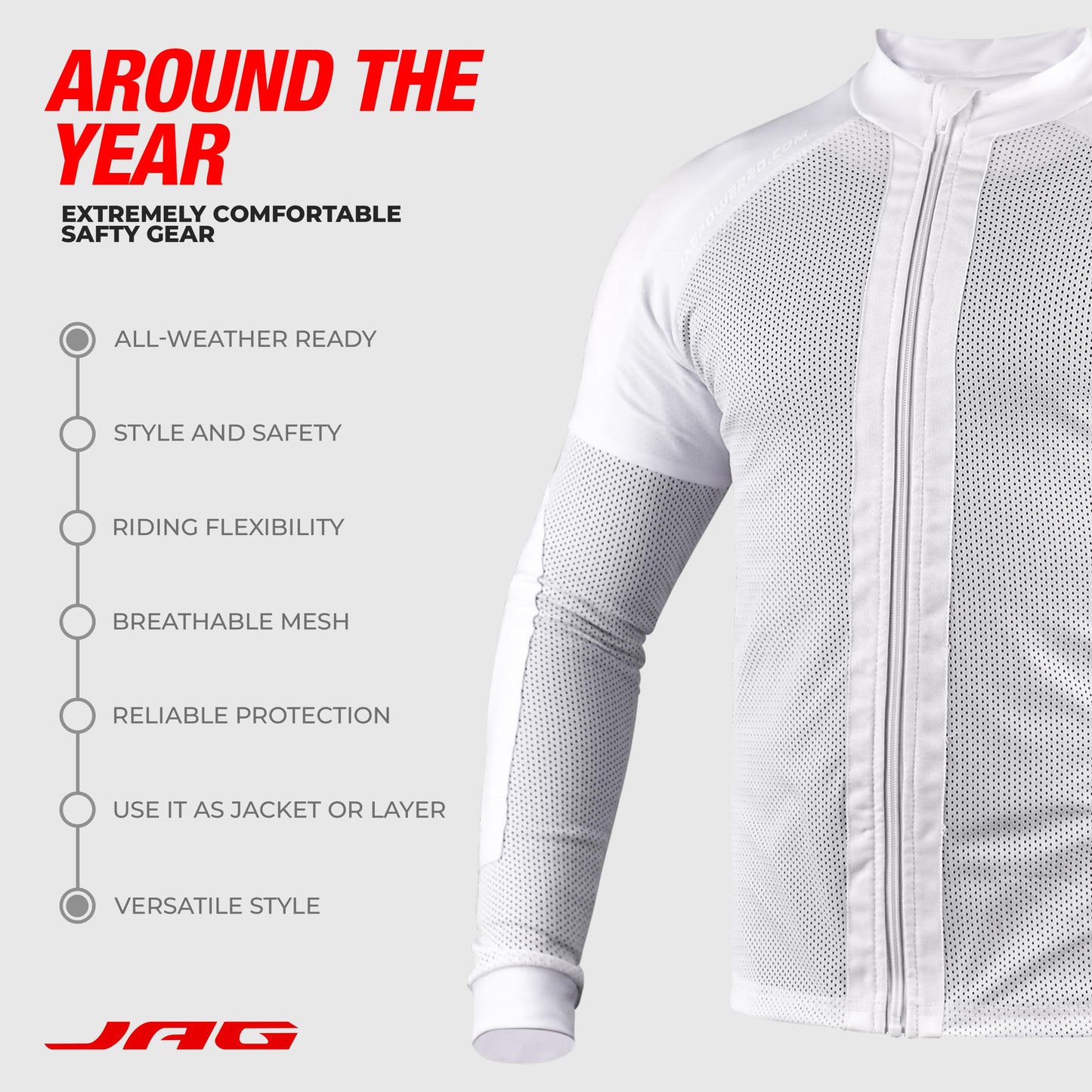 JAG Mesh Motorcycle Protective Shirt, Summer Riding Shirt for Men & Women