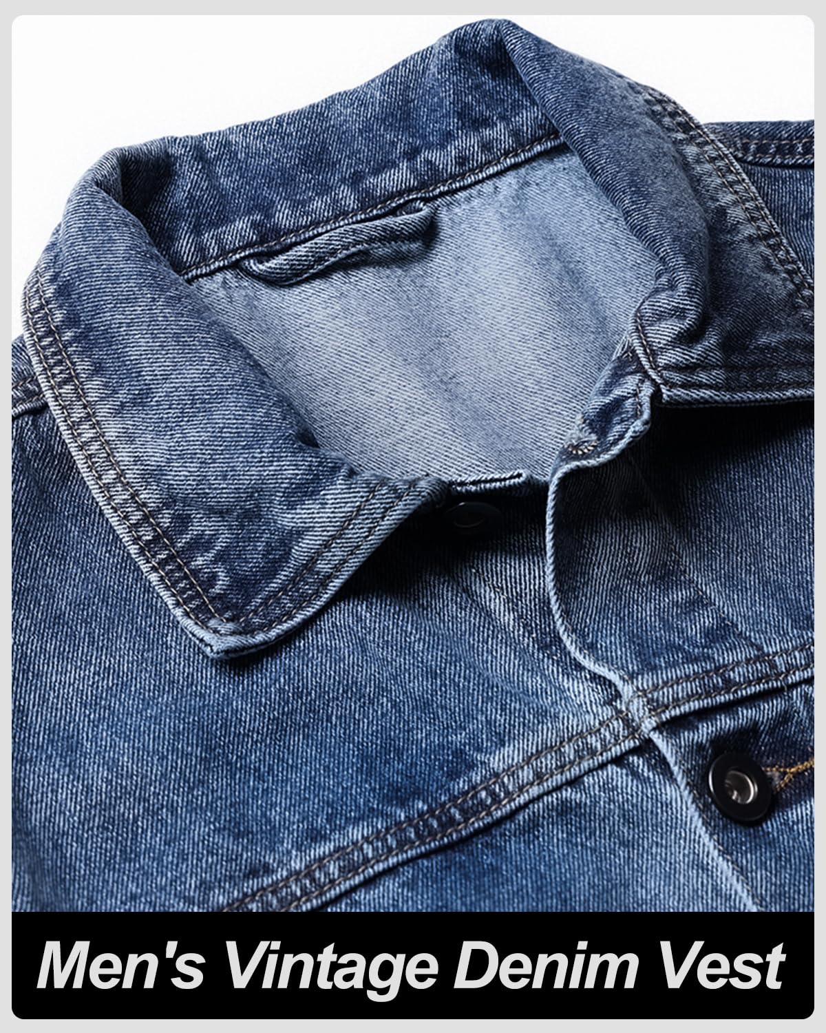 Harbrosrce Classics Men's Denim Vest Sleeveless Denim Vest Cowboy Jacket Motorcycle Vest Biker Vest for Men Casual Leisure