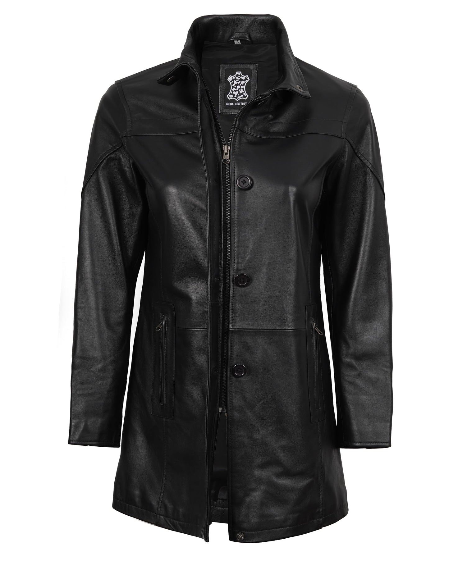 Blingsoul Disc Genuine Lambskin Black Leather Jacket Women | [1514283] Bristol Black, M
