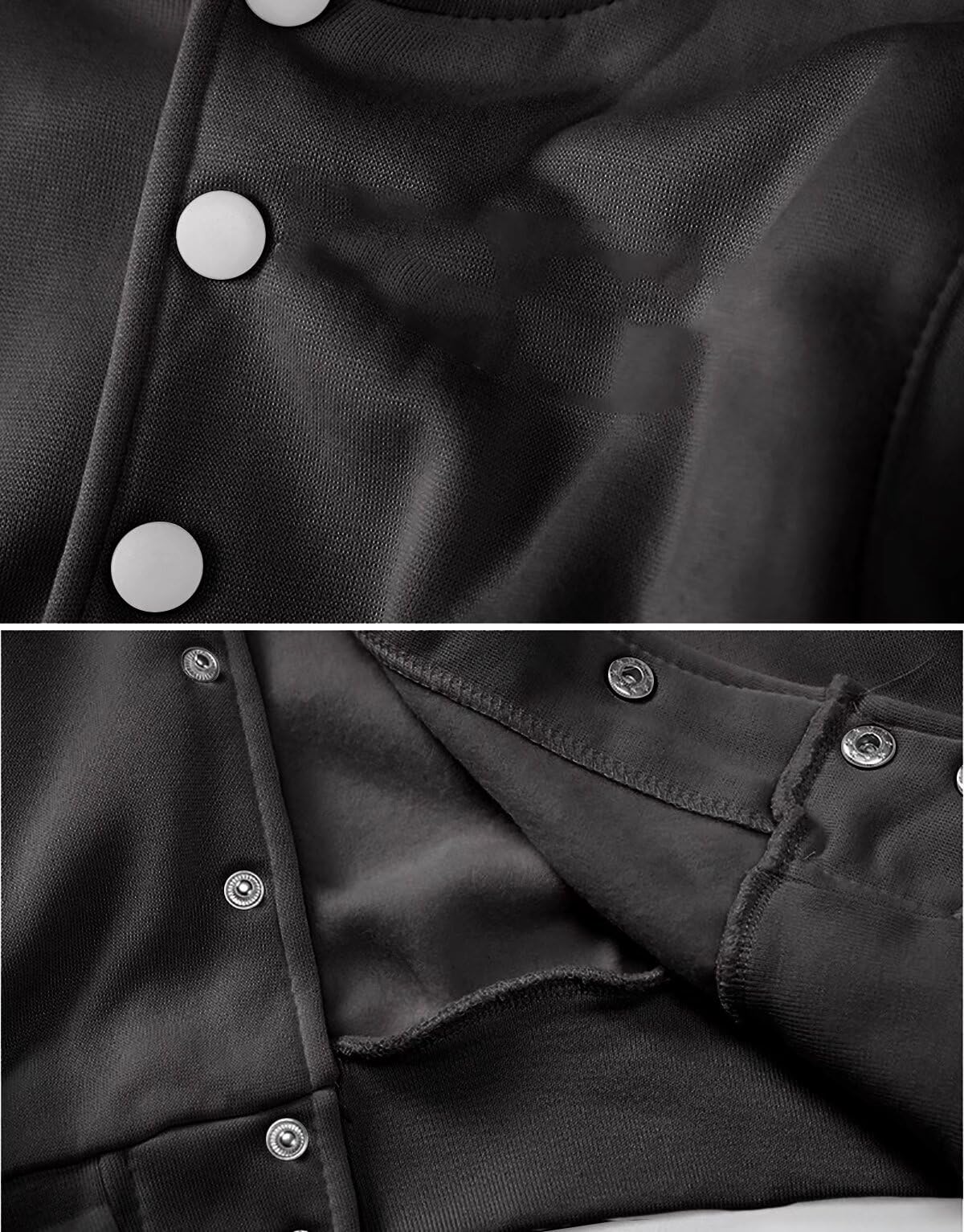 babyhealthy Women Cropped Varsity Jacket Retro Baseball Jacket Bomber Coat